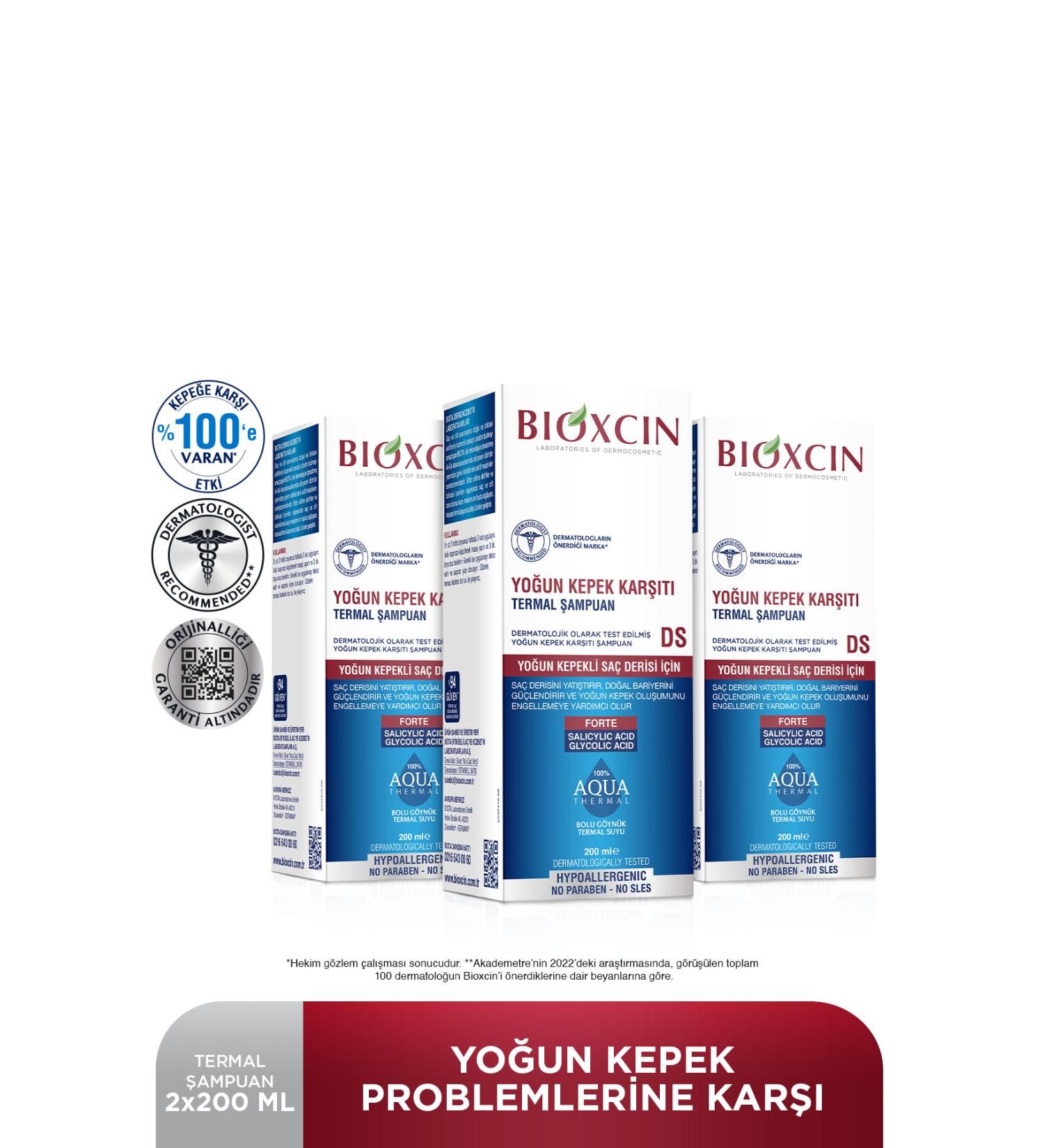 Bioxcin Aqua Thermal DS Intensive Anti-Dandruff Shampoo 200 Ml 3 Pcs SET - Buy Online on GoSupps.com