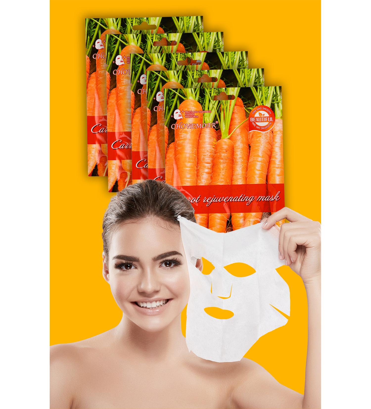 Alright 5 Pieces Carrot Extract Anti-Spot Mask Carrot Mask Sativa Extract Face Mask XLM98