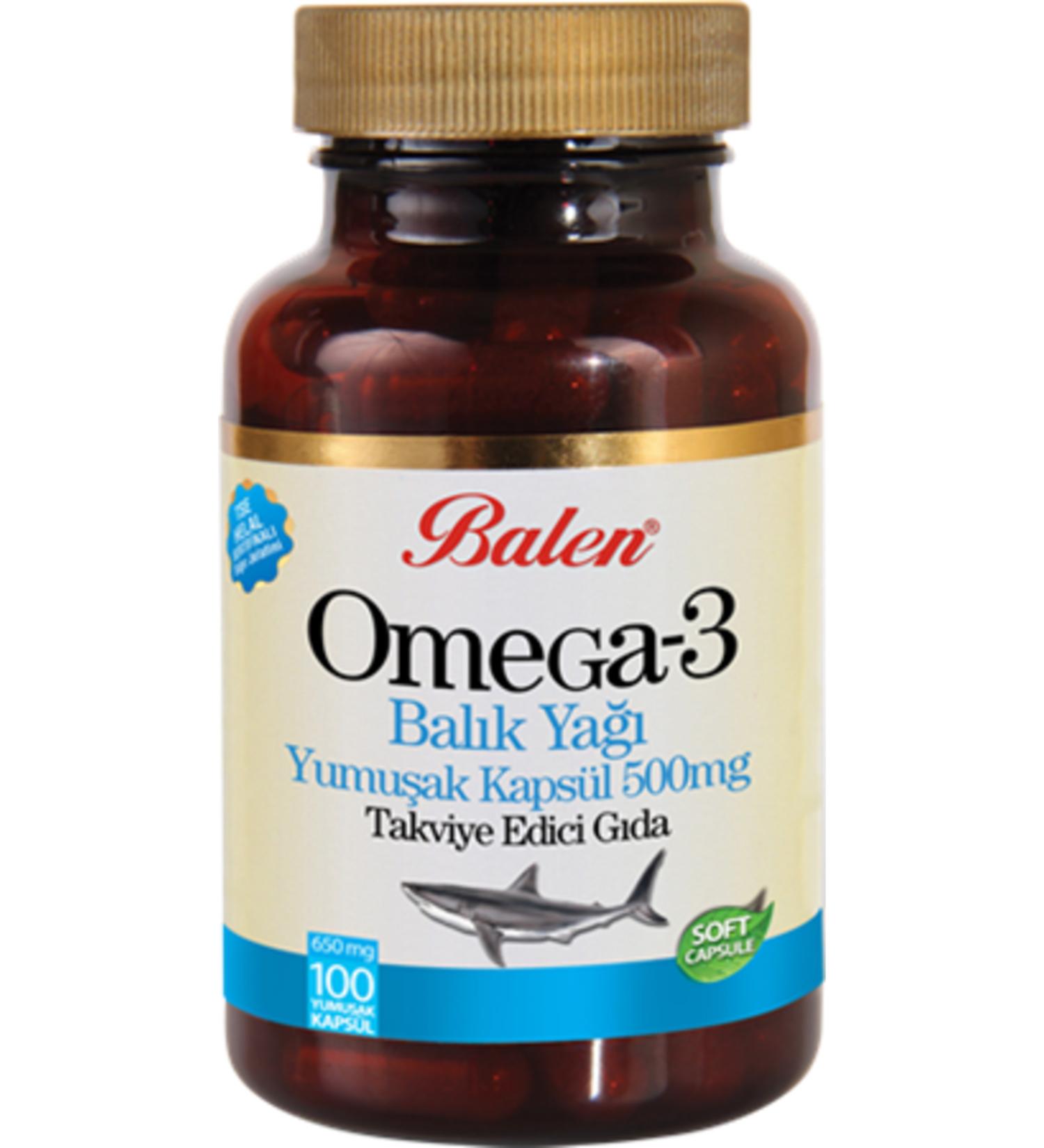 Balen Omega 3 Fish Oil Softgel 650 mgx 100 Pieces