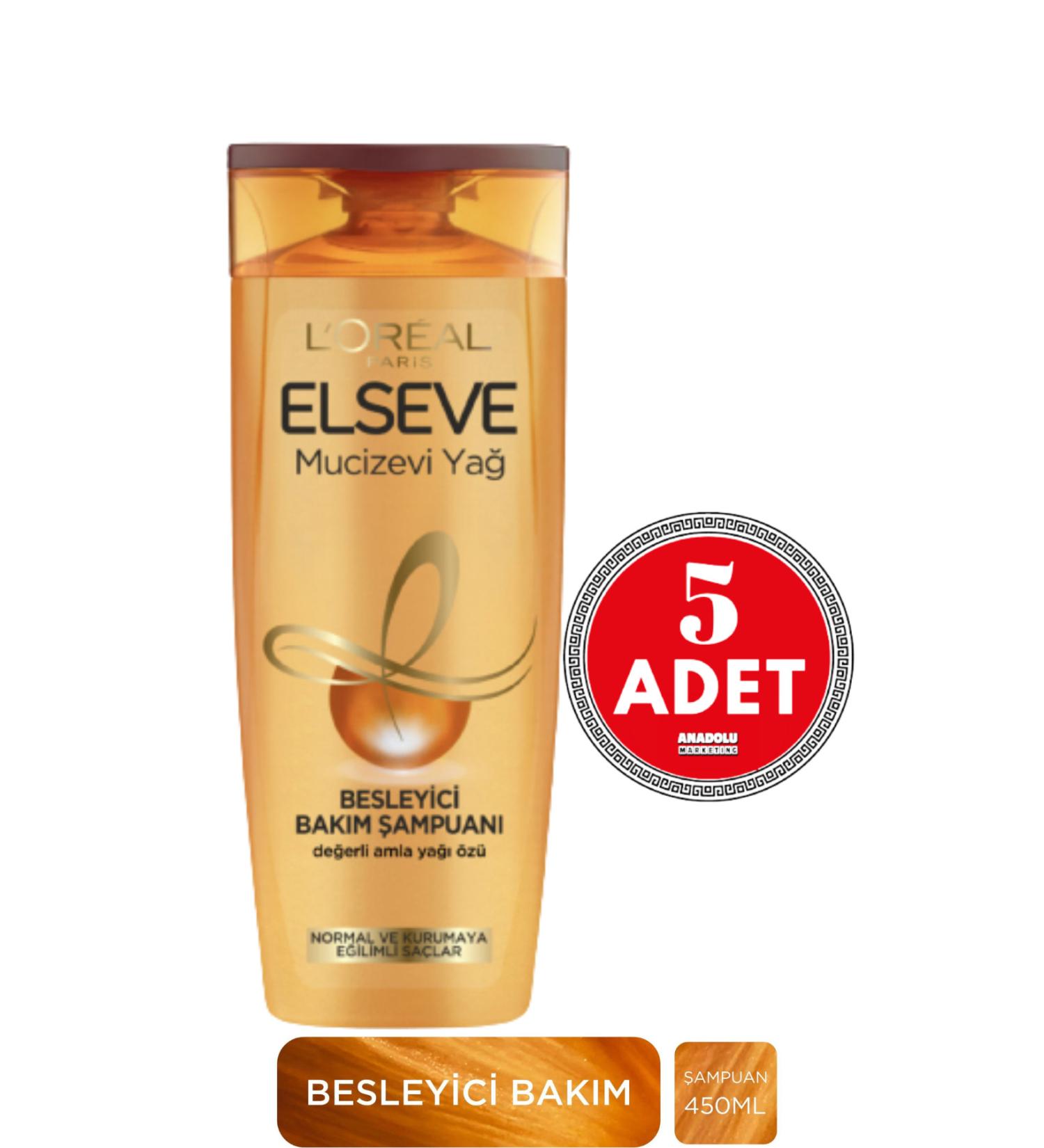 Elseve L'or al Paris 6 Miracle Oil Nourishing Care Shampoo 450 M 5 Pieces - Buy Online on GoSupps.com
