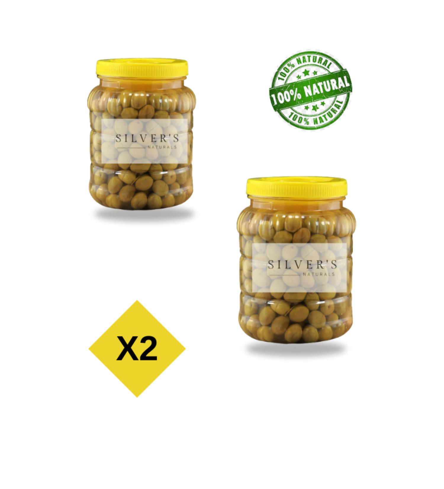 Silver's Naturals Hatay Halhal Green Cracked Olives 3-Piece Can - 2 pieces