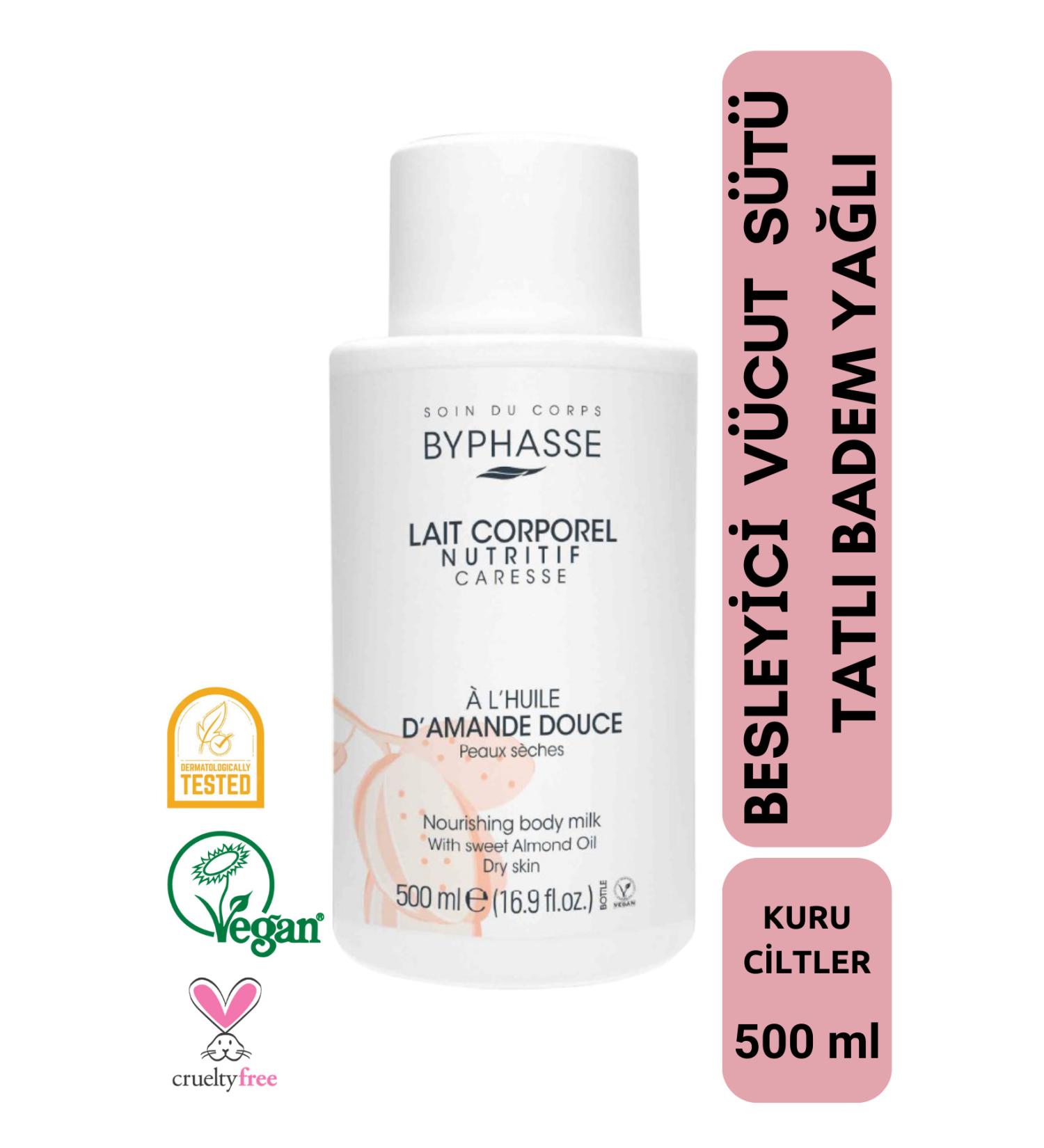 BYPHASSE Nourishing Sweet Almond Oil Body Milk 500ml - Buy Online on GoSupps.com