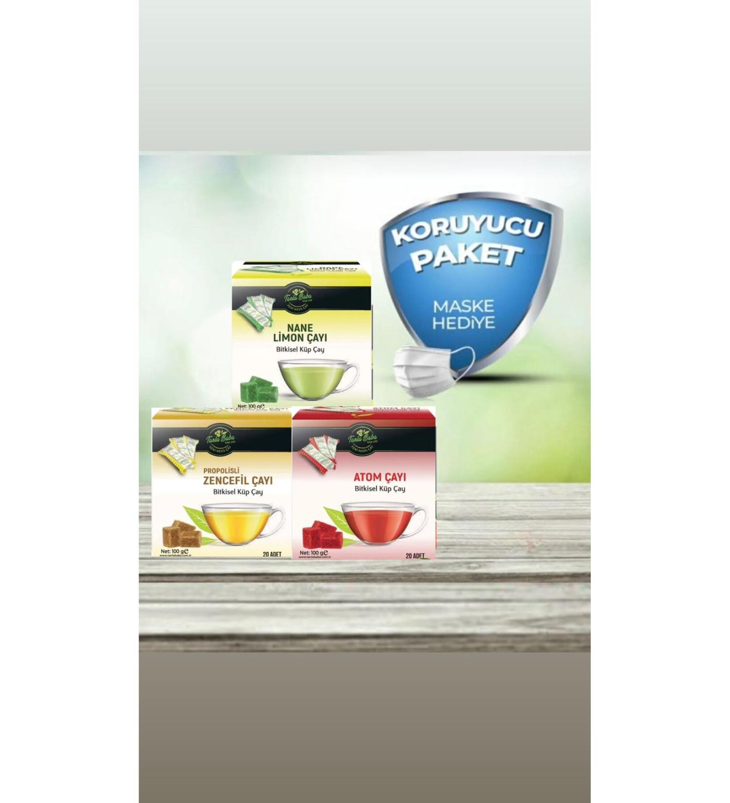 TanlaBaba WRAPPED Cube Tea 3 Pack Protective Pack Mint Lemon Propolis Atom Tea Natural Tea Herbal Tea