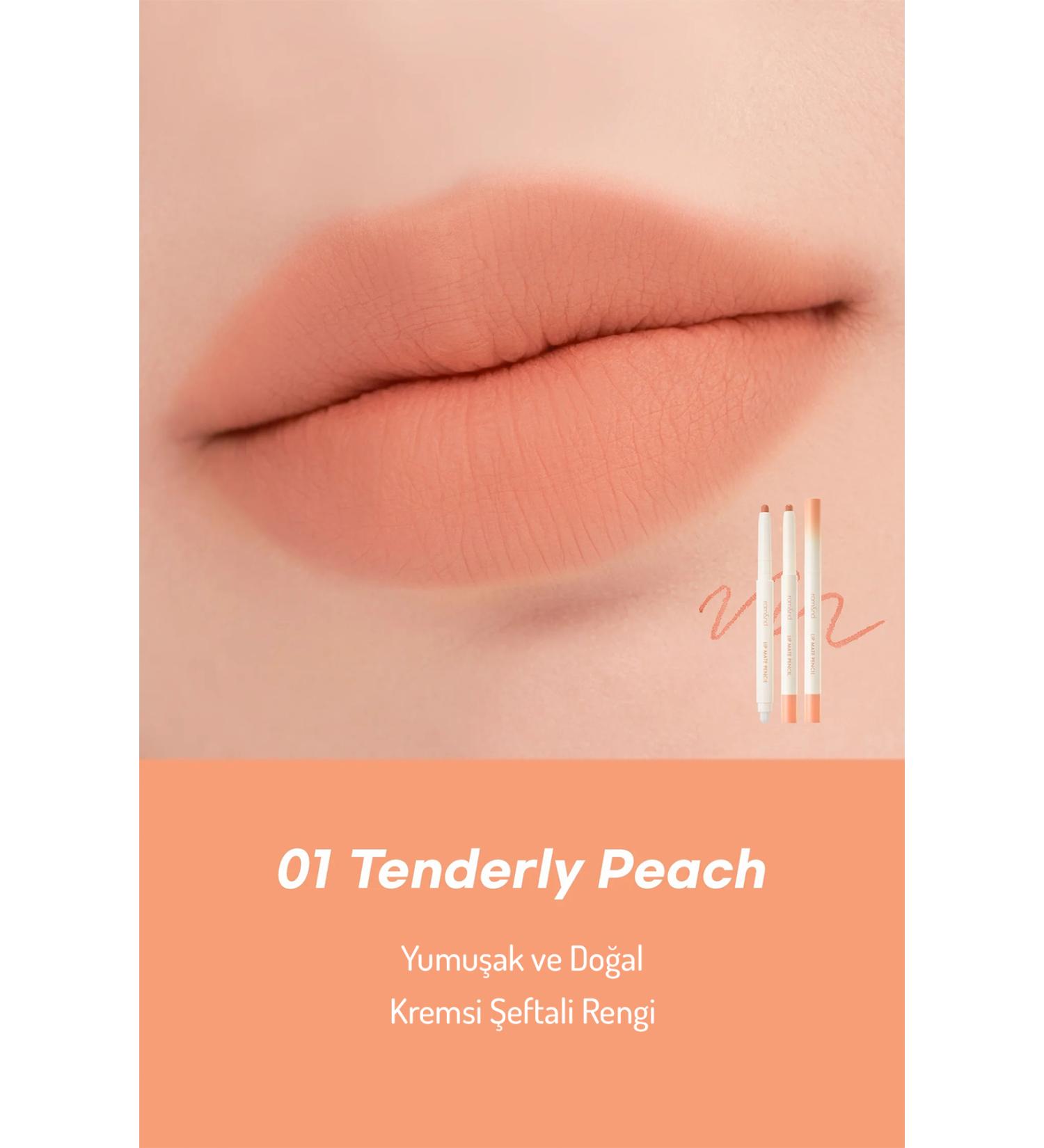 Romand Rom&nd Natural Lip Color Giving Matte Lip Pencil - Lip Mate Pencil - Tenderly Peach - Buy Online on GoSupps.com