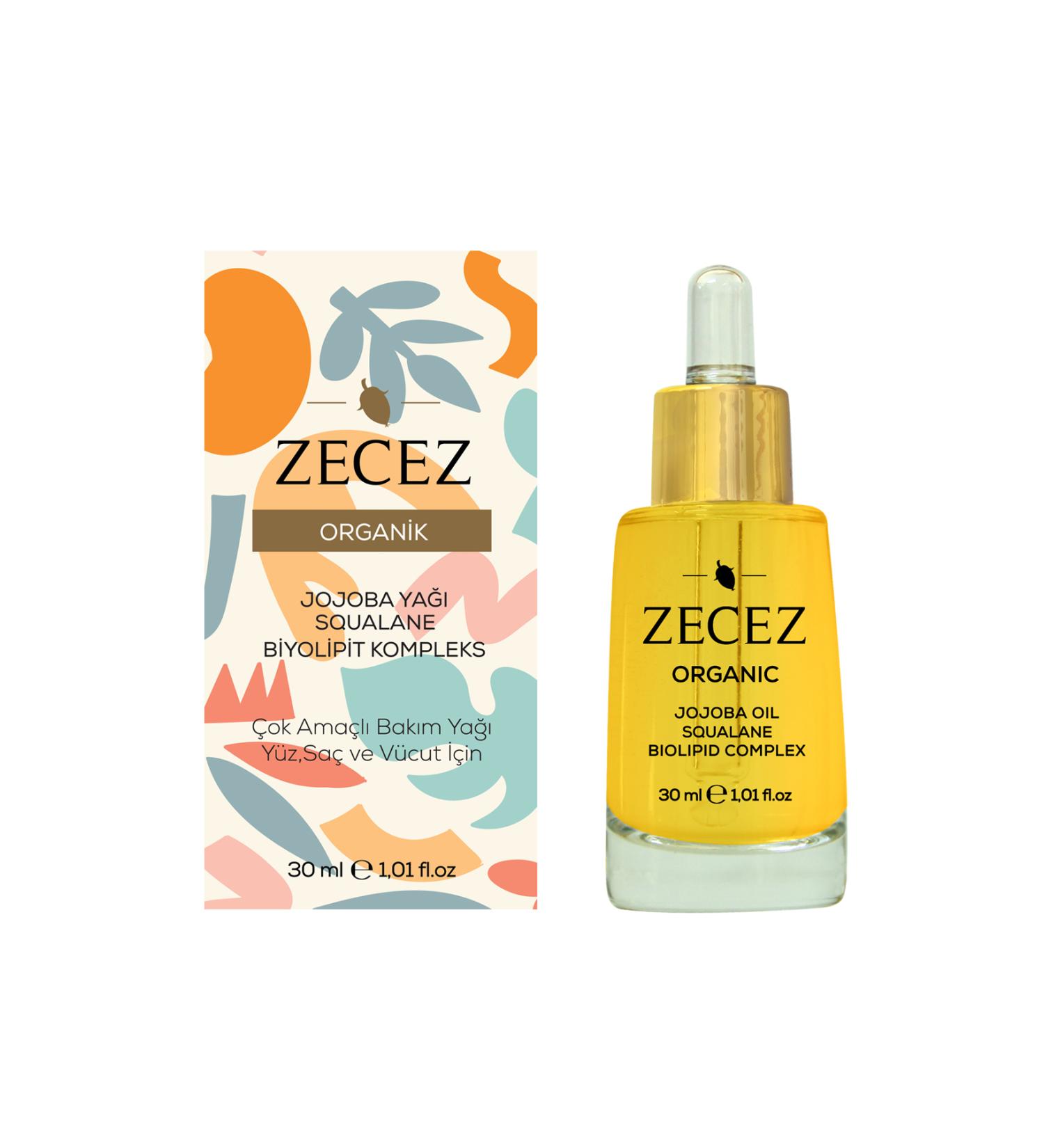 ZECEZ Organic Jojoba Oil Squalane Biolipid Complex 30ml - Buy Online on GoSupps.com