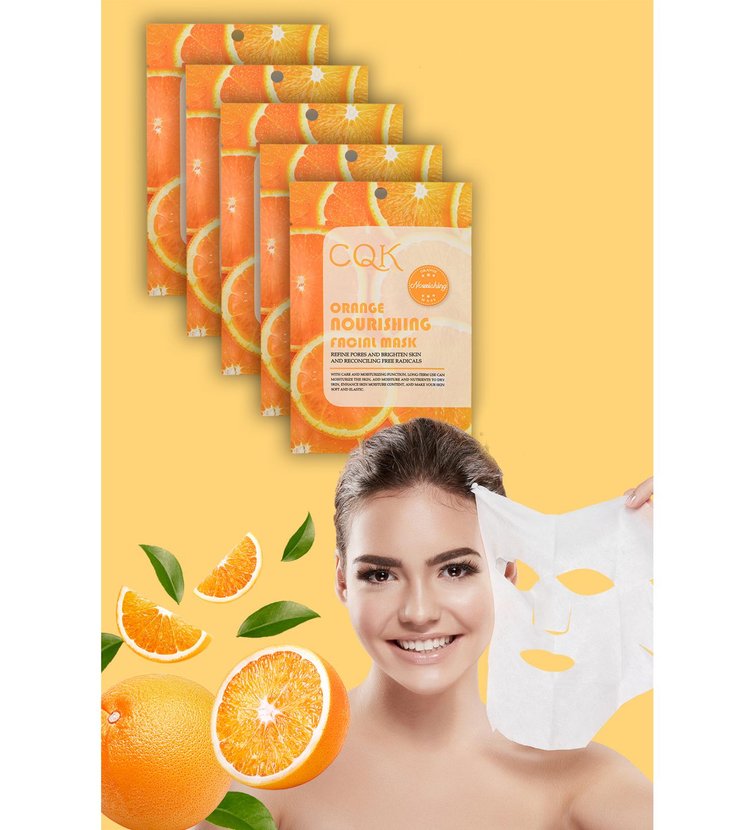 Alright 5 Pieces Orange Vitamin C & Chinese Mushroom Pore Repair Face Mask 30ML XLM205