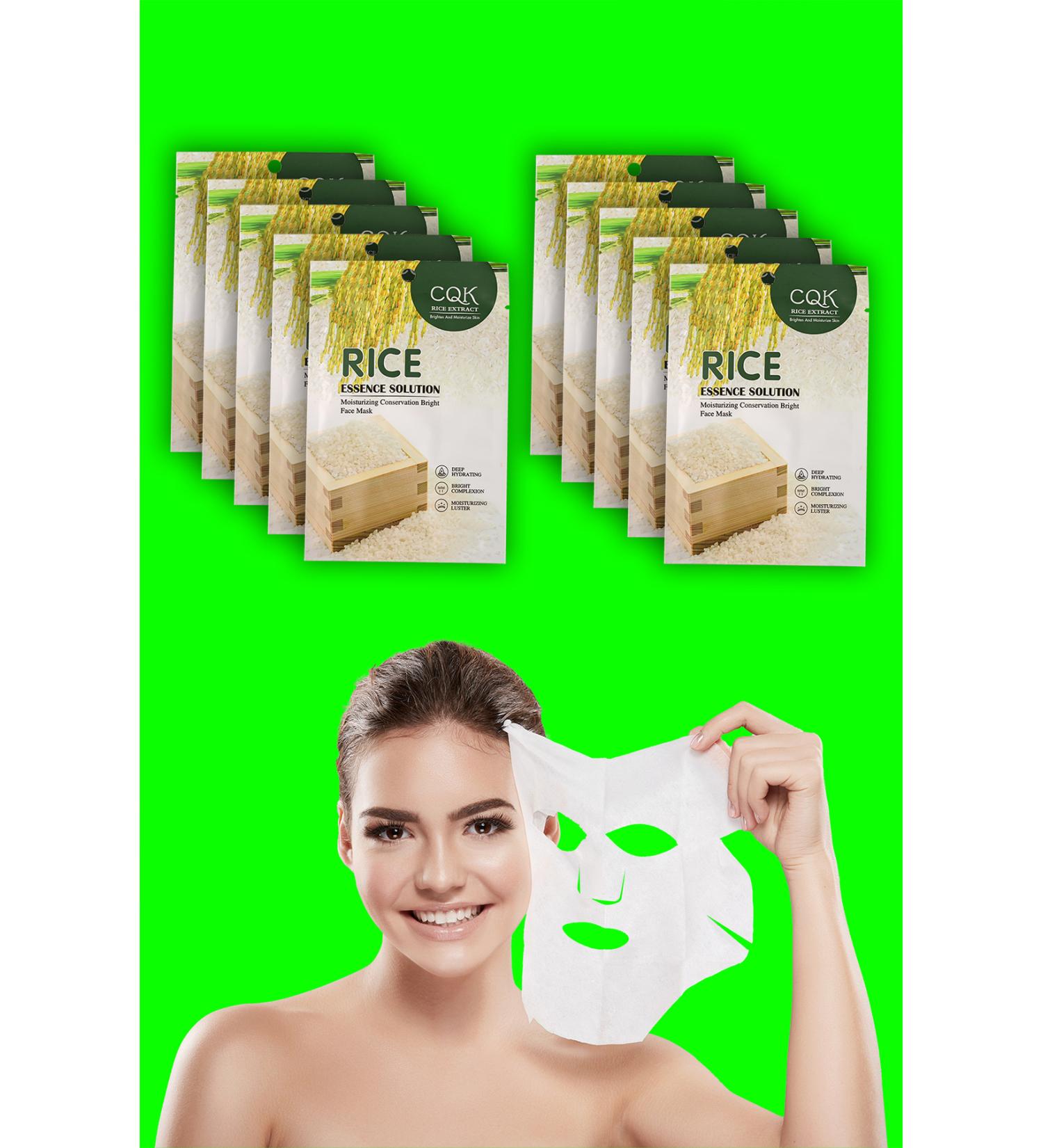 Alright 10 Pieces Rice Silk Protein Essence Tone Equalizing Rice Face Mask Rice Mask 30ML XLM0182 - Buy Online on GoSupps.com