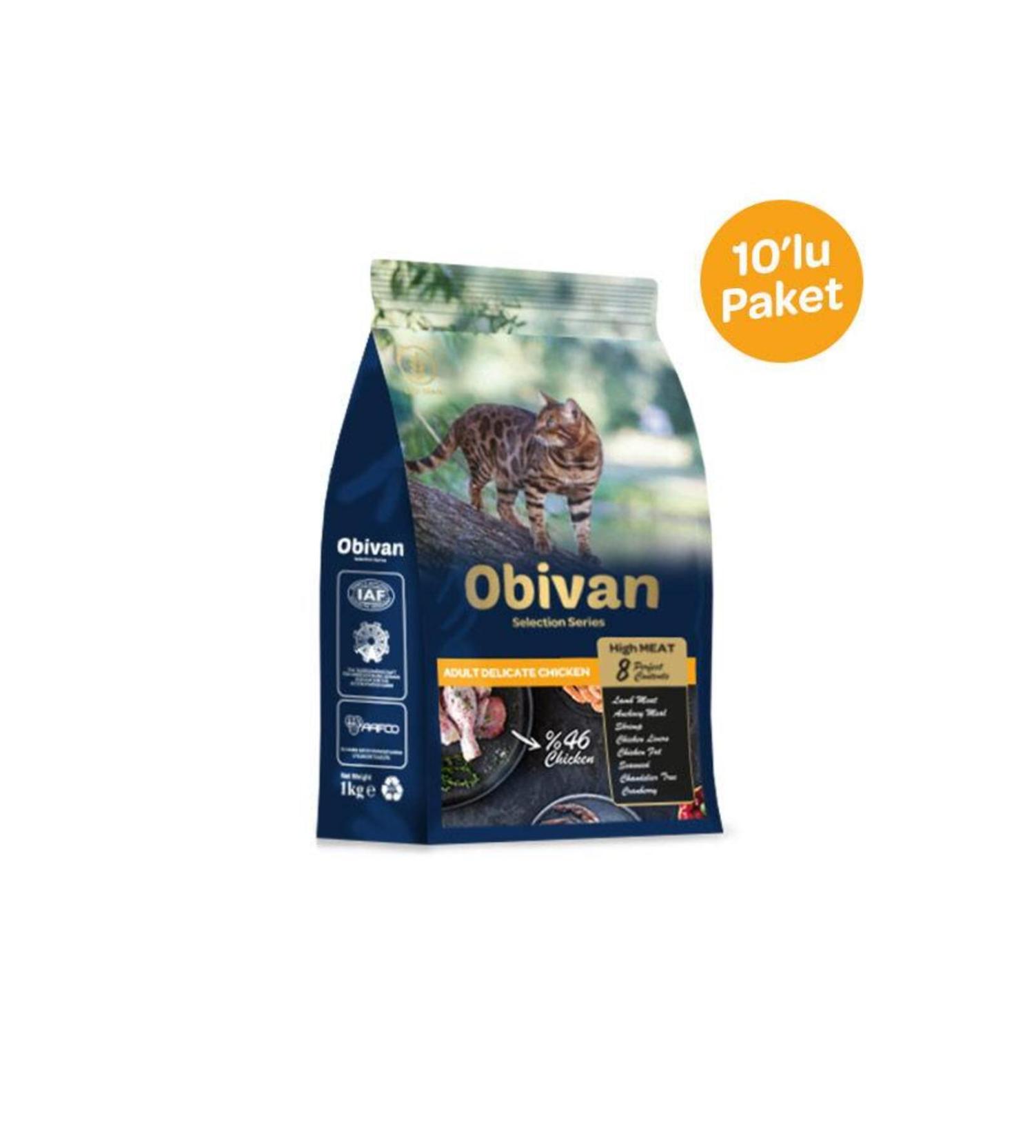 obivan Low Grain Chicken Cat Food 1 kg x 10 Pieces - Buy Online on GoSupps.com