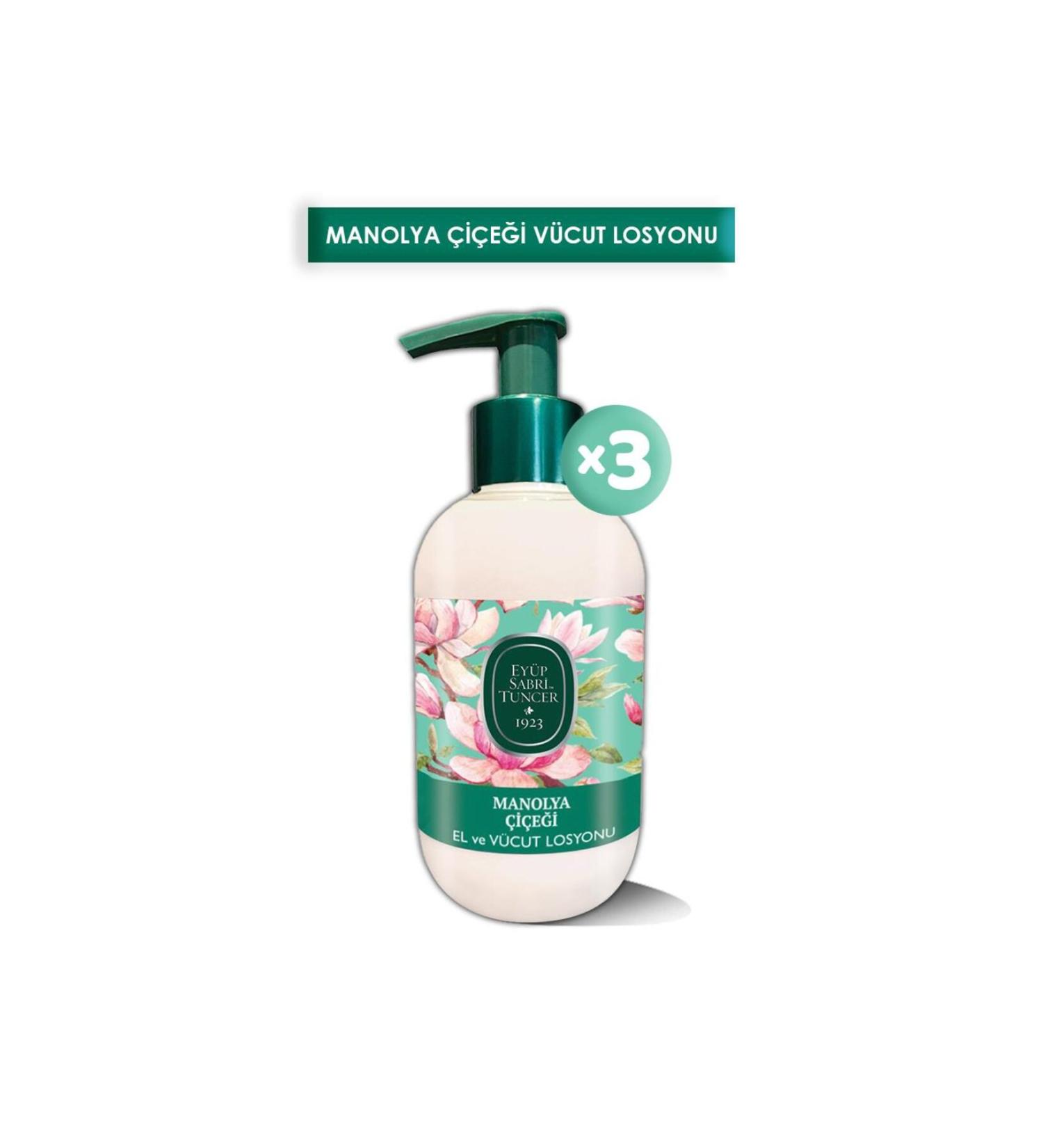 Ey p Sabri Tuncer Magnolia Flower Hand and Body Lotion 280 ml X 3