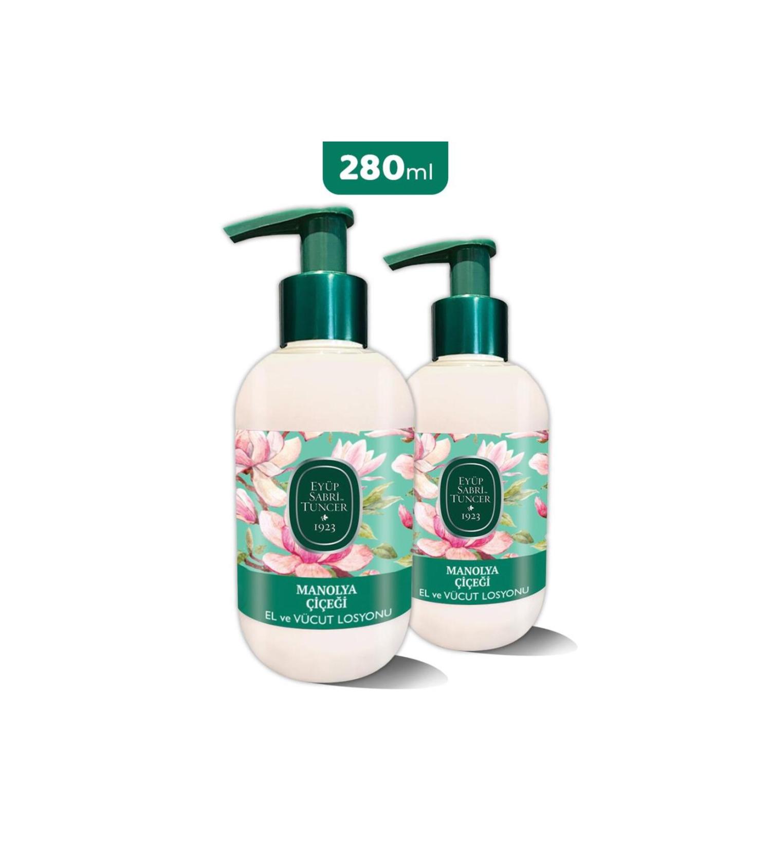 Ey p Sabri Tuncer Magnolia Flower Hand and Body Lotion 280 ml X 2