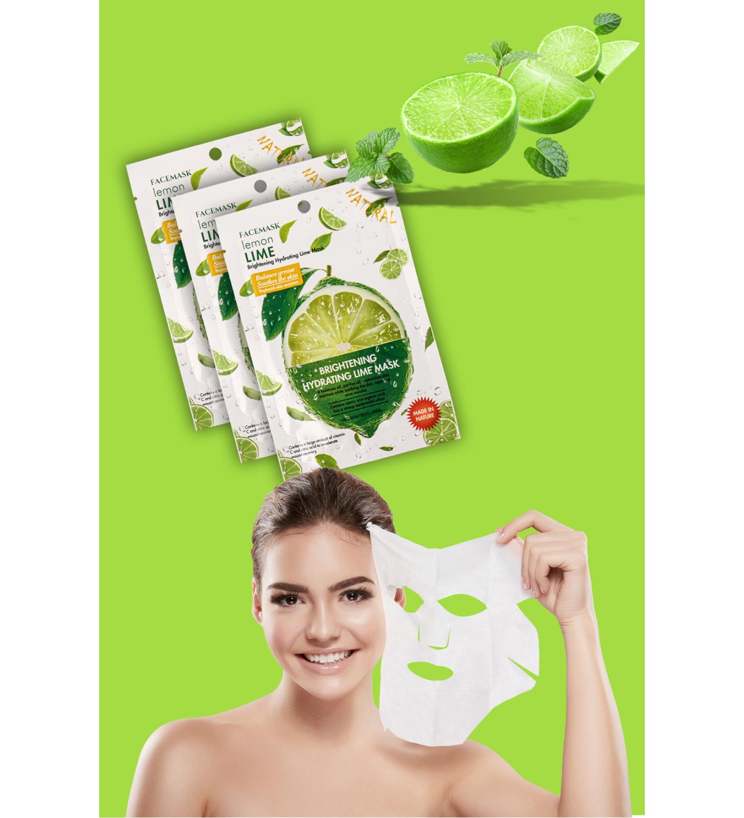Alright 3 Pieces Lime Lemon Hydrating Brightening Balancing Face Mask Lime Lemon Mask XLM380 - Buy Online on GoSupps.com