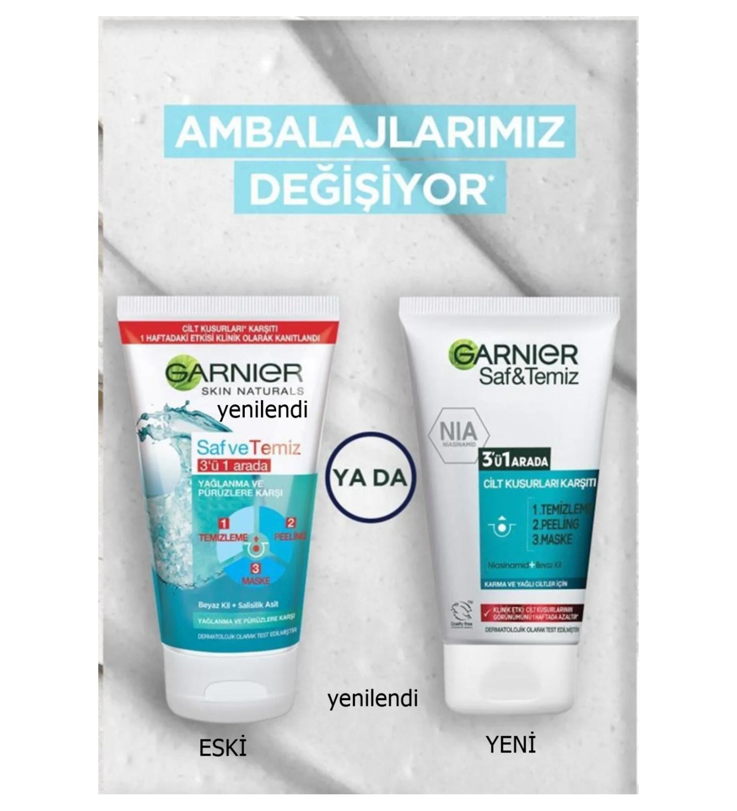 Garnier Pure & Clean Anti-Oily and Anti-Imperfections 3 in 1 150 ML NEW PACKAGING