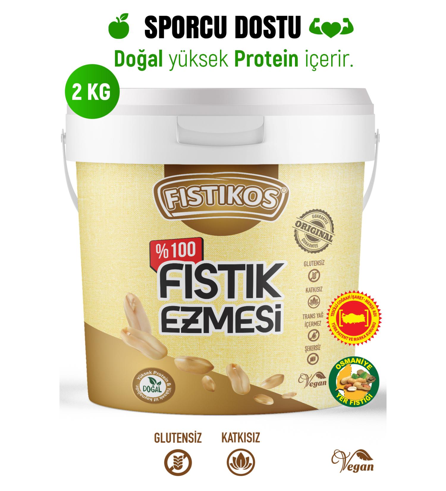 FISTIKOS 0 Sugar Free Peanut Butter 2000 G