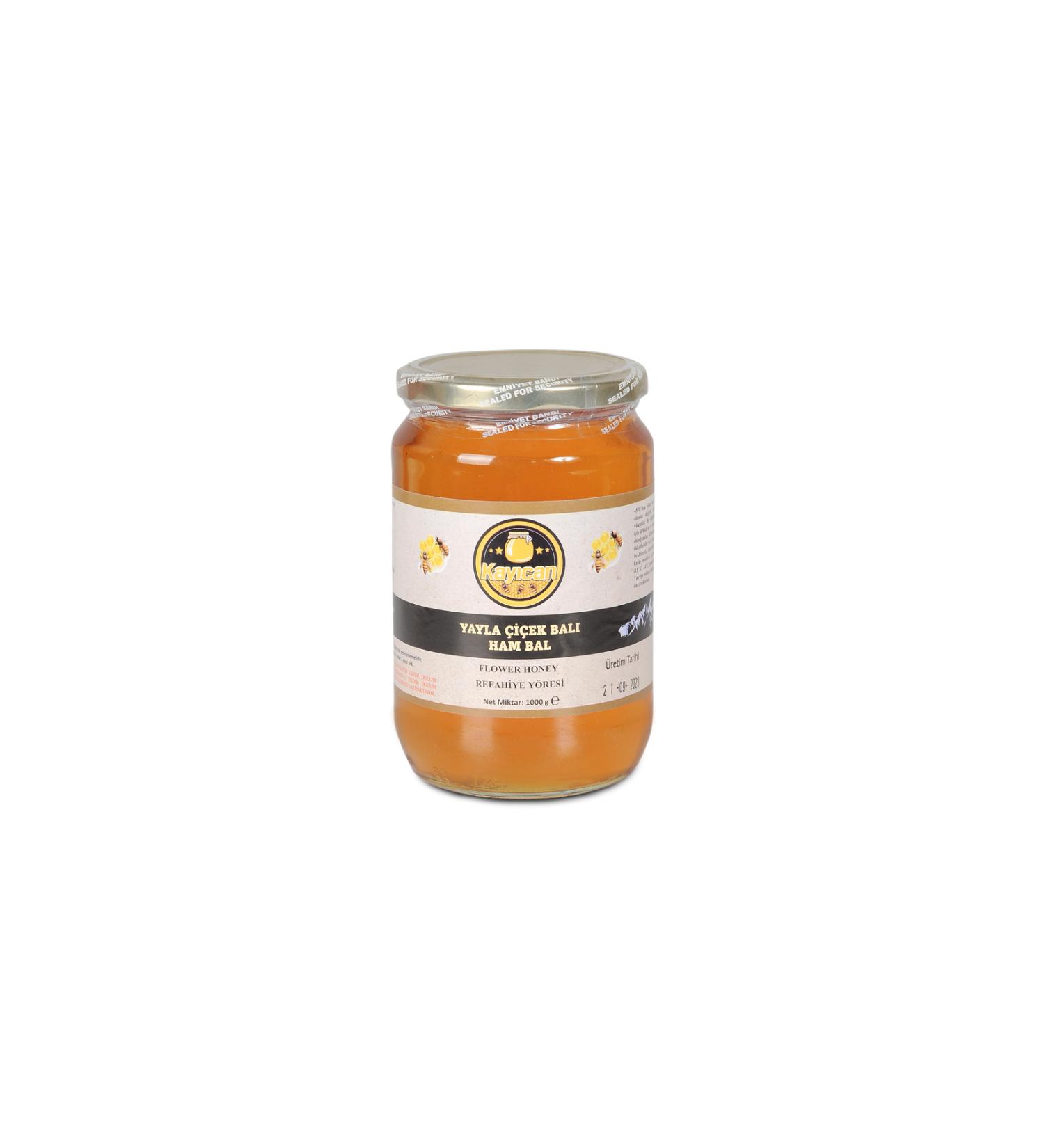 Kay can Beekeeping Farm Erzincan Genuine Pure Flower Honey 1000g Glass Jar