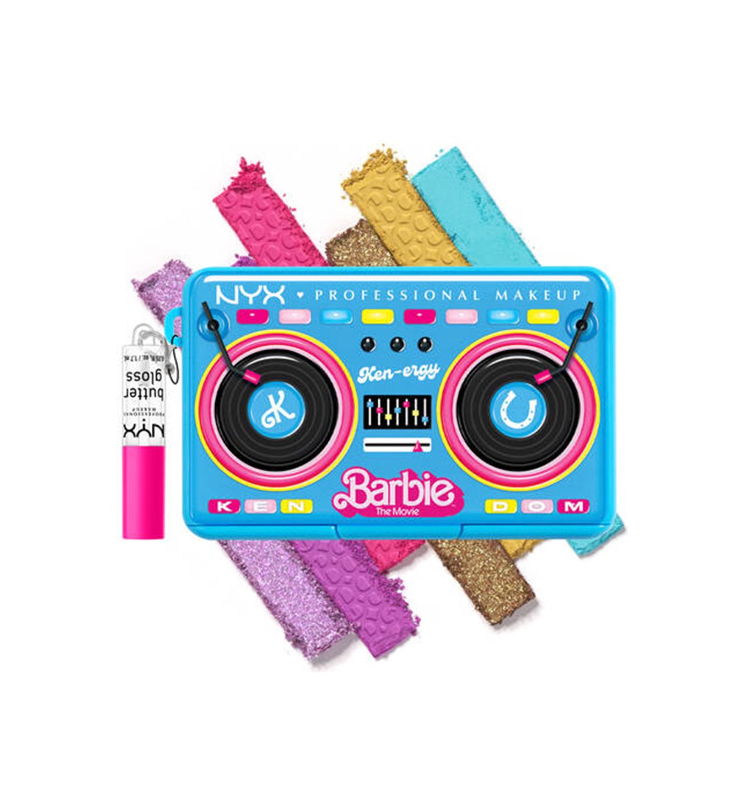 NYX Professional Makeup Barbie Mini Eyeshadow and Face Palette Turn Up the Ken-Energy + Mini Butter Gloss Lip Gloss - Buy Online on GoSupps.com