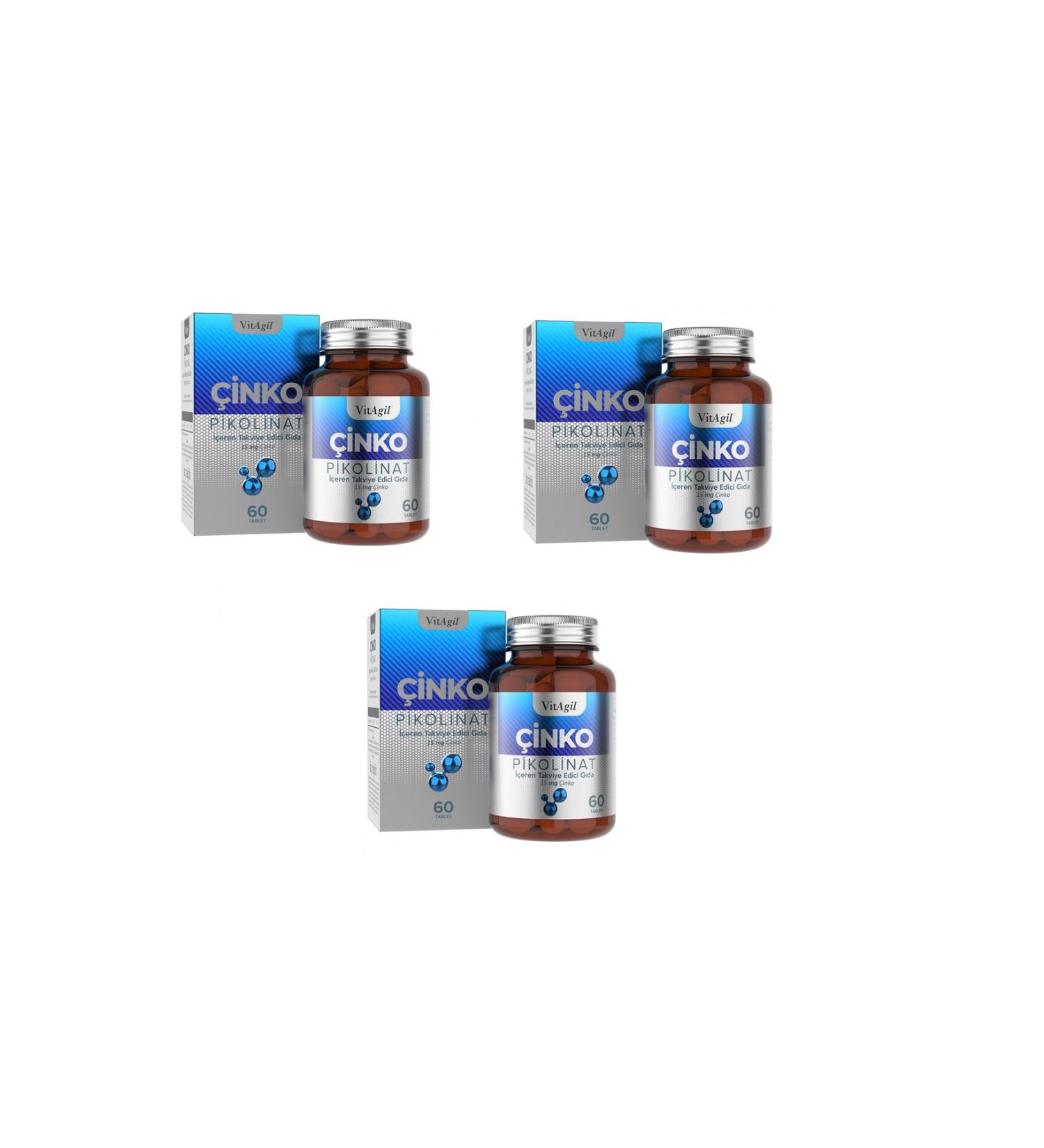 Vitagil Zinc Picolinate 60 Tablets 3 Pieces