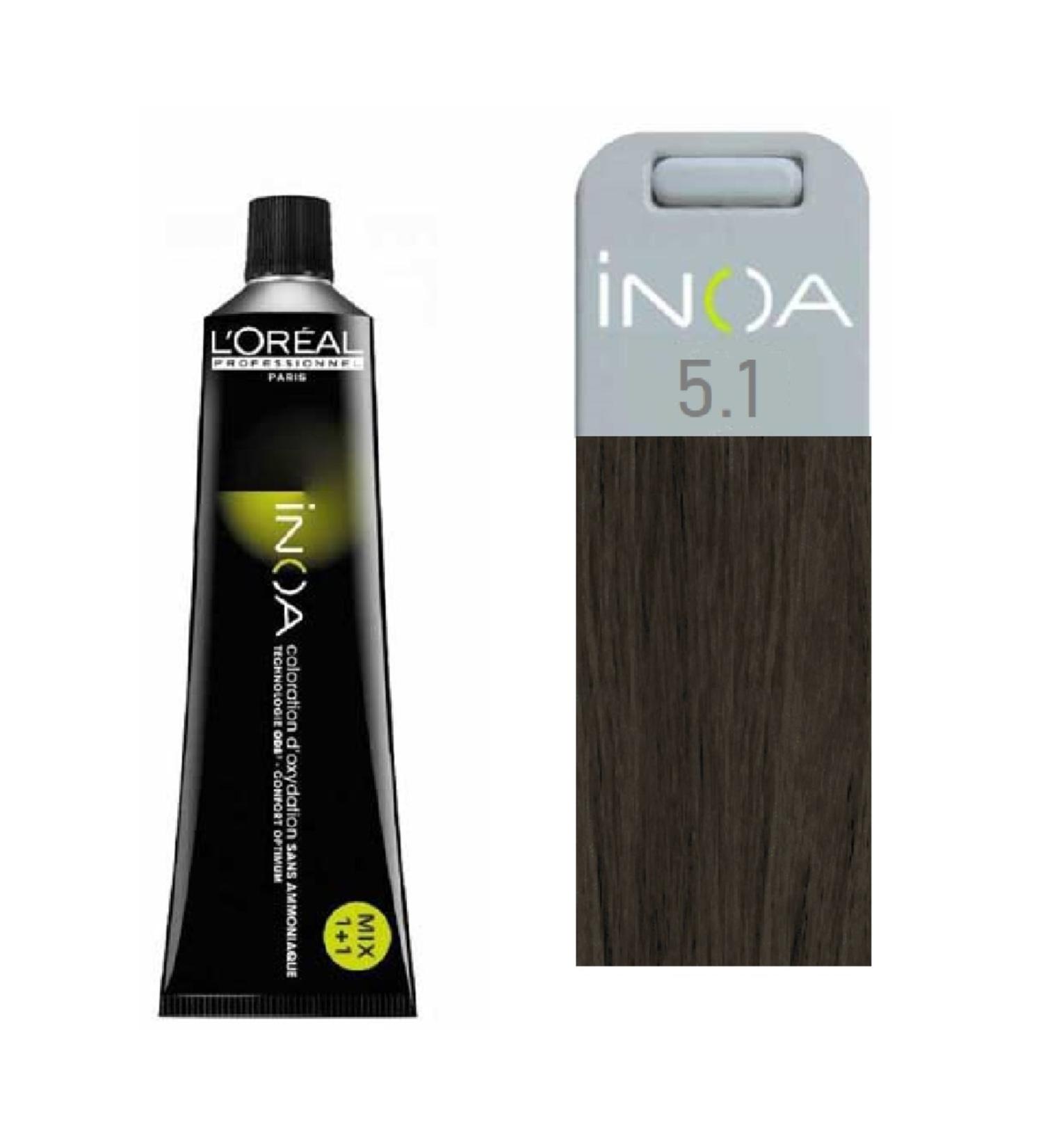 INOA Oxidizing-Free Hair Dye 5.1 Light Chestnut Ash 60 gr. .Y125