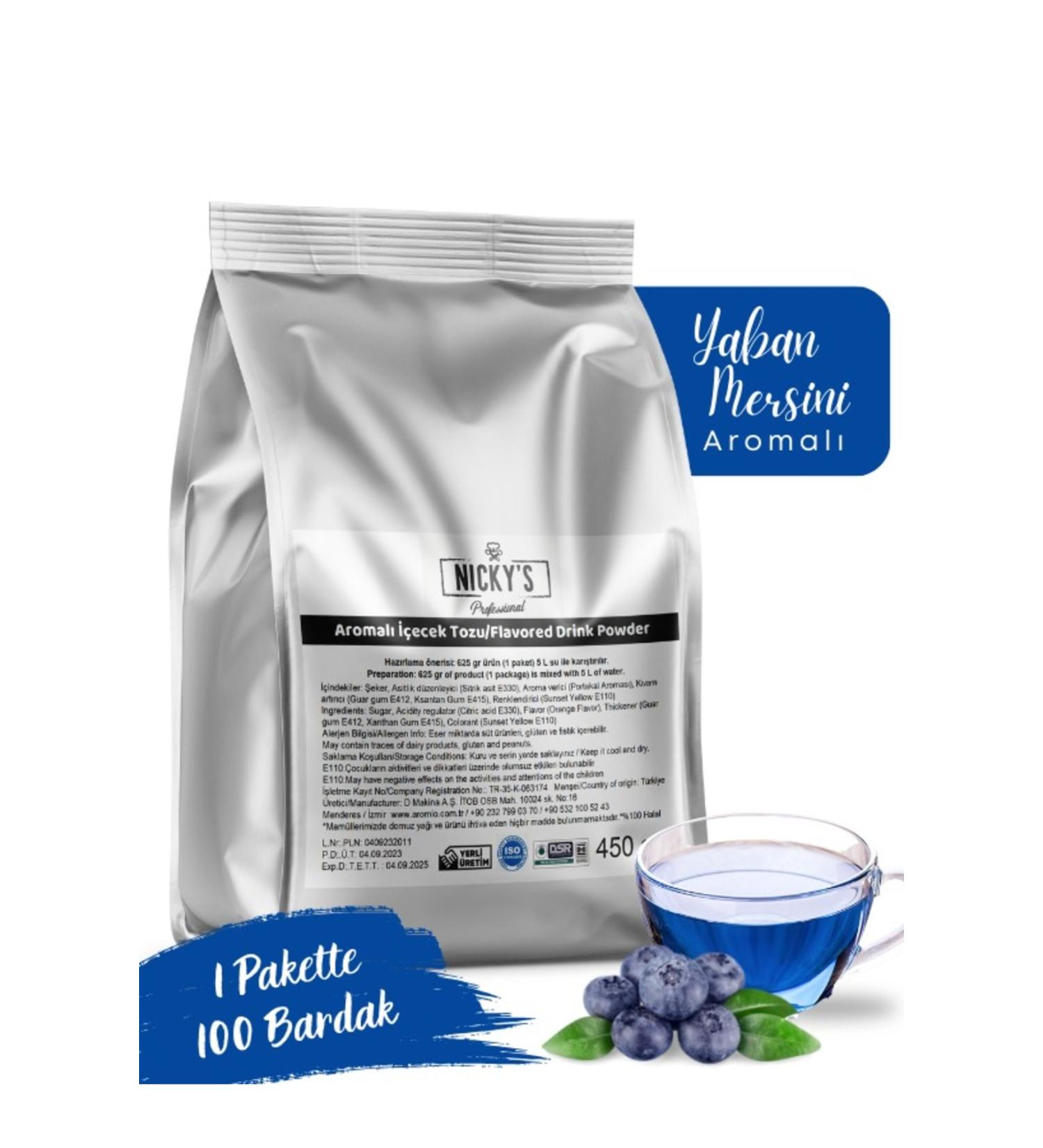 nickys Nicky's Blueberry Flavored Hot Drink Powder 450 Gr