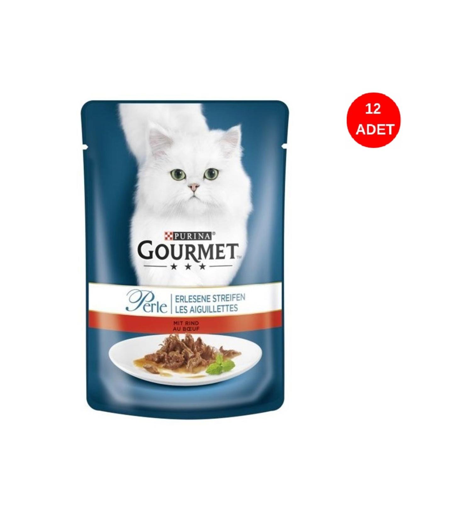 Gourmet Perle Grilled Steak Cat Wet Food 85 gr 12 Liters