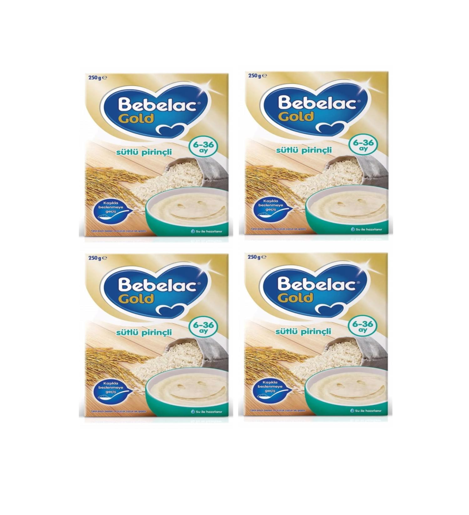 Bebelac Gold Milk Rice Spoon Food 250 GR 6+ Months 4-Pack Advantage Package (1000GR) - Buy Online on GoSupps.com