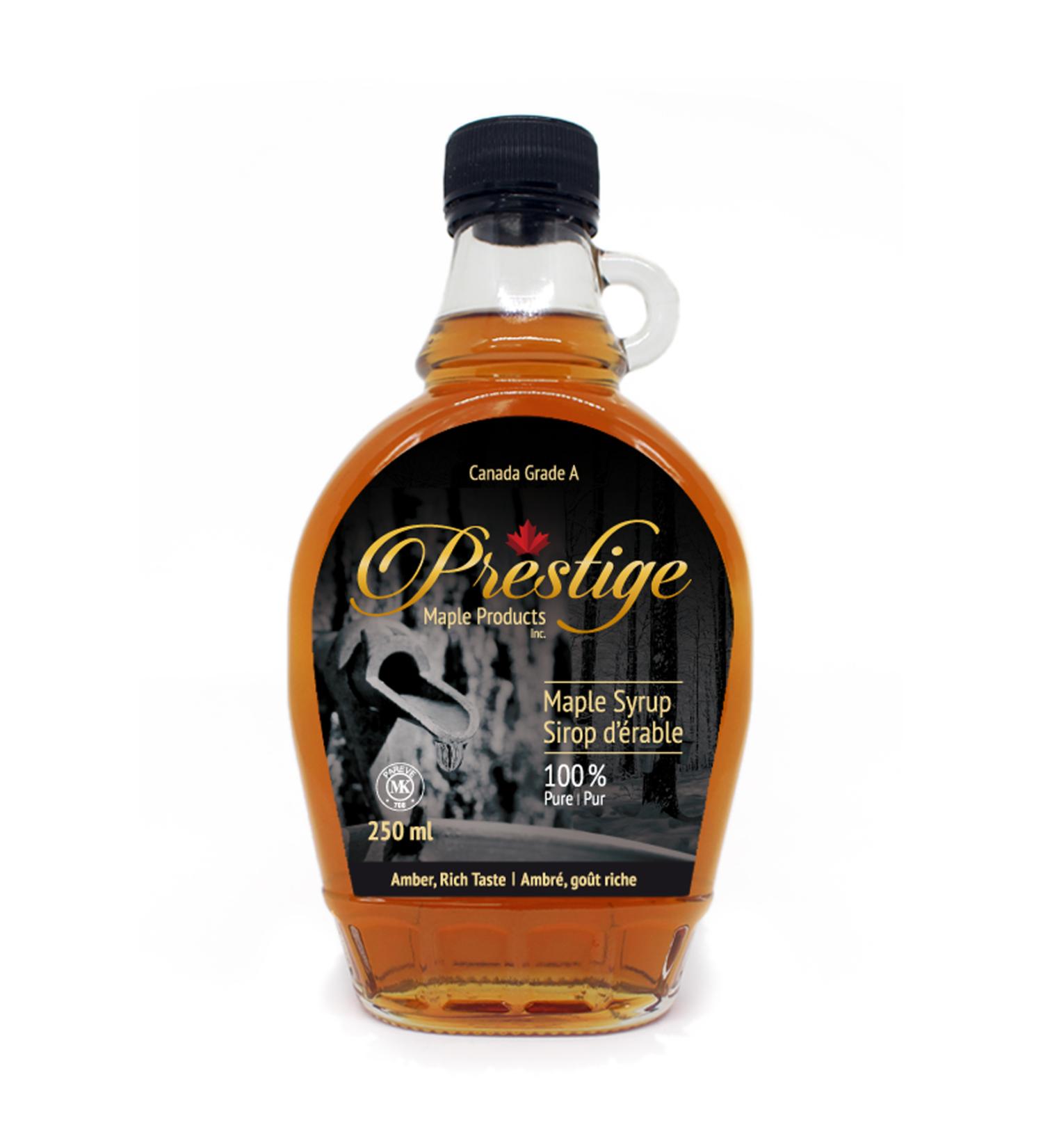 Prestige Maple Prestige Maple Maple Syrup 250 ml (330 gr) Highest Quality - Amber Canada Grade A Maple Syrup - Buy Online on GoSupps.com