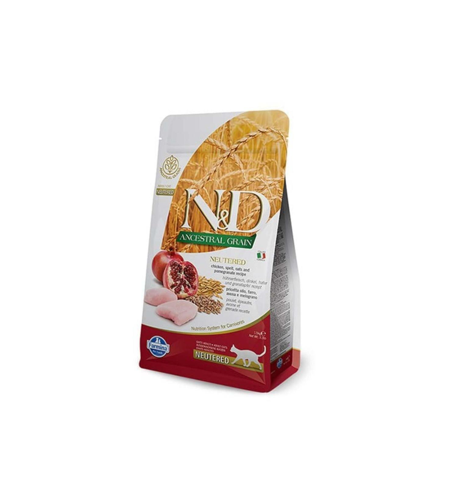 N & D Low Grain Chicken & Pomegranate Sterilized Cat Food 5 kg