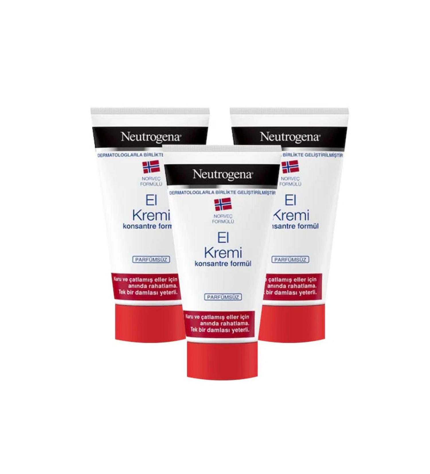 Neutrogena Norwegian Formula Hand Cream Unscented 75 ml 3 Pieces