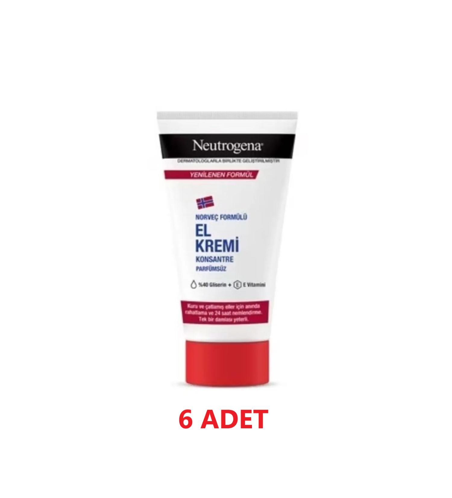 Neutrogena Norwegian Formula Hand Cream Unscented 75 ml 6 Pieces