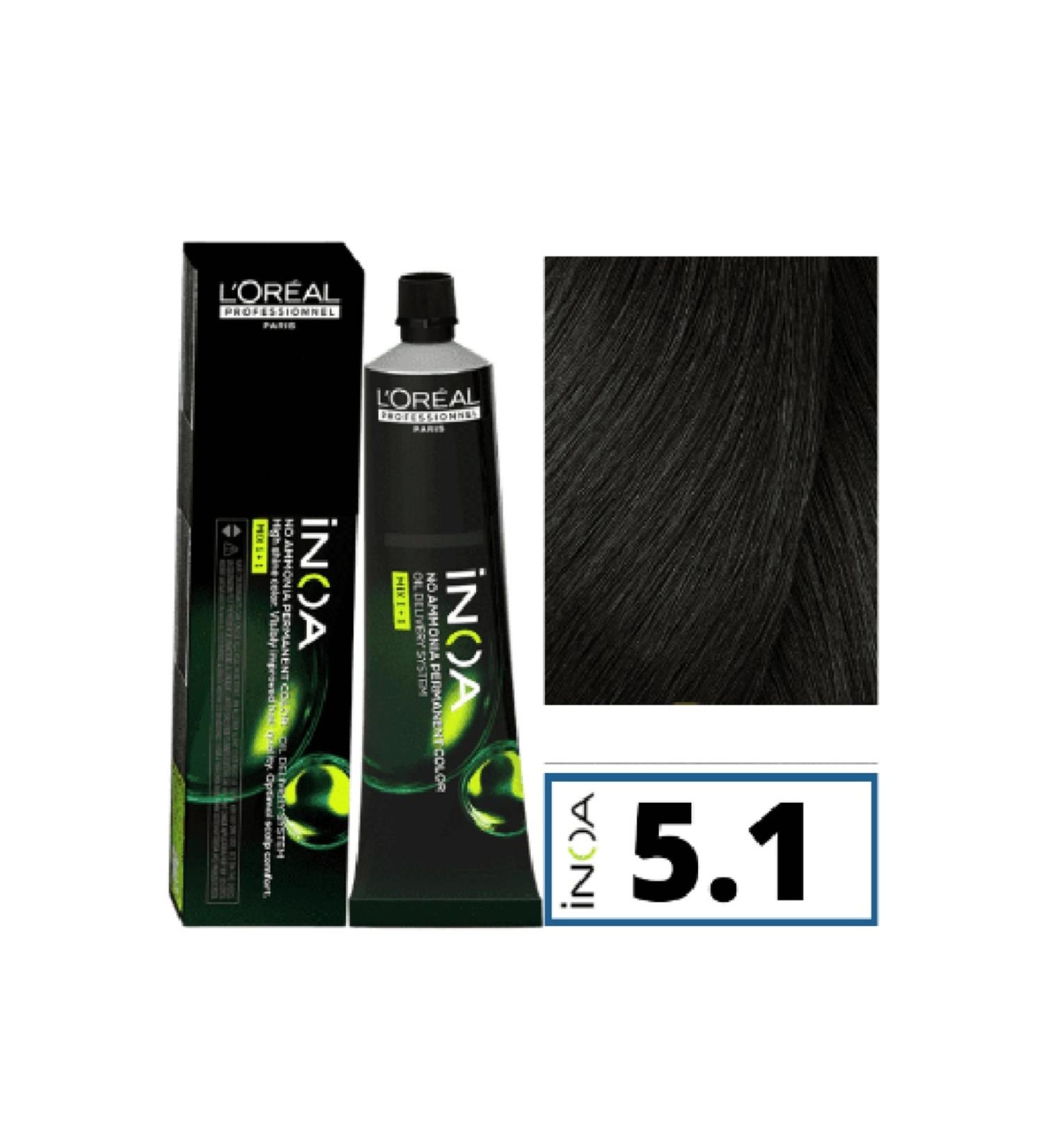 INOA Inoa Oil Strengthened Hair Dye 5.1 Light Chestnut Ash 60 gr. ECBeauty.X123 - Buy Online on GoSupps.com