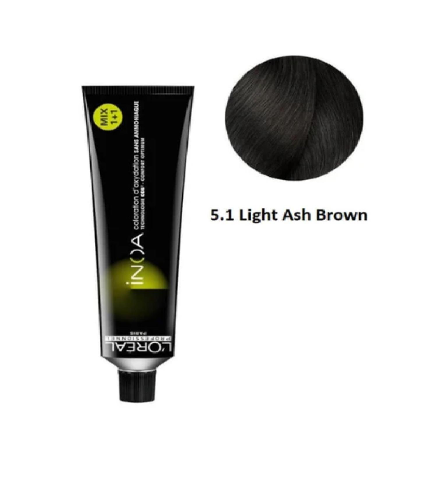 NOA Inoa High White Coverage Antioxidant Hair Dye 5.1 Light Ash Brown 60 gr. ECBeauty.X142