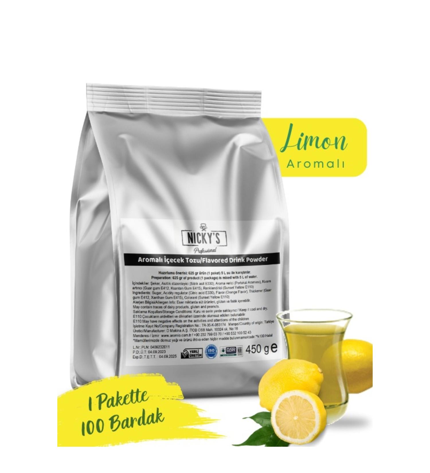 nickys Nicky's Lemon Flavored Hot Drink Powder 450 Gr