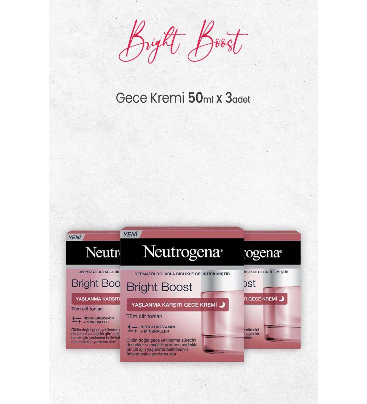 Neutrogena Bright Boost Anti-Aging Night Cream 50 ml X 3 Pcs