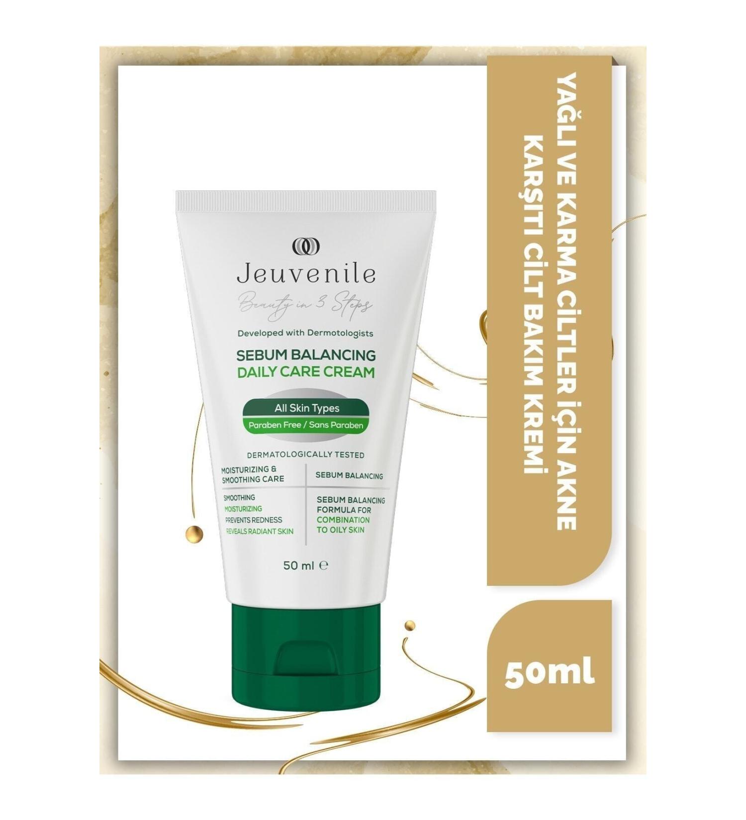 Jeuvenile Anti-Acne Cream - Sebum Balancer (Salicylic Acid Niacinamide Panthenol) for Combination-Oily Skin - Buy Online on GoSupps.com