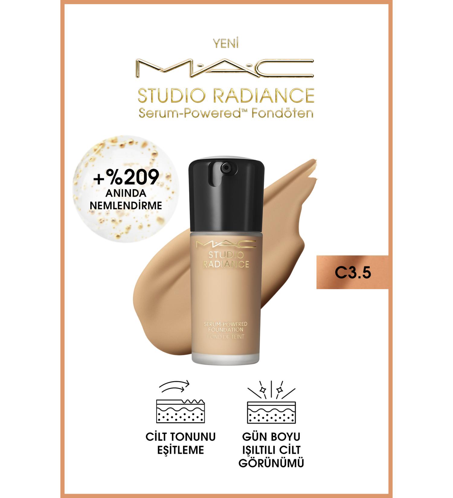 Mac Studio Radiance C3.5 Powered Serum Foundation for Plump and Glowing Skin 30 ml