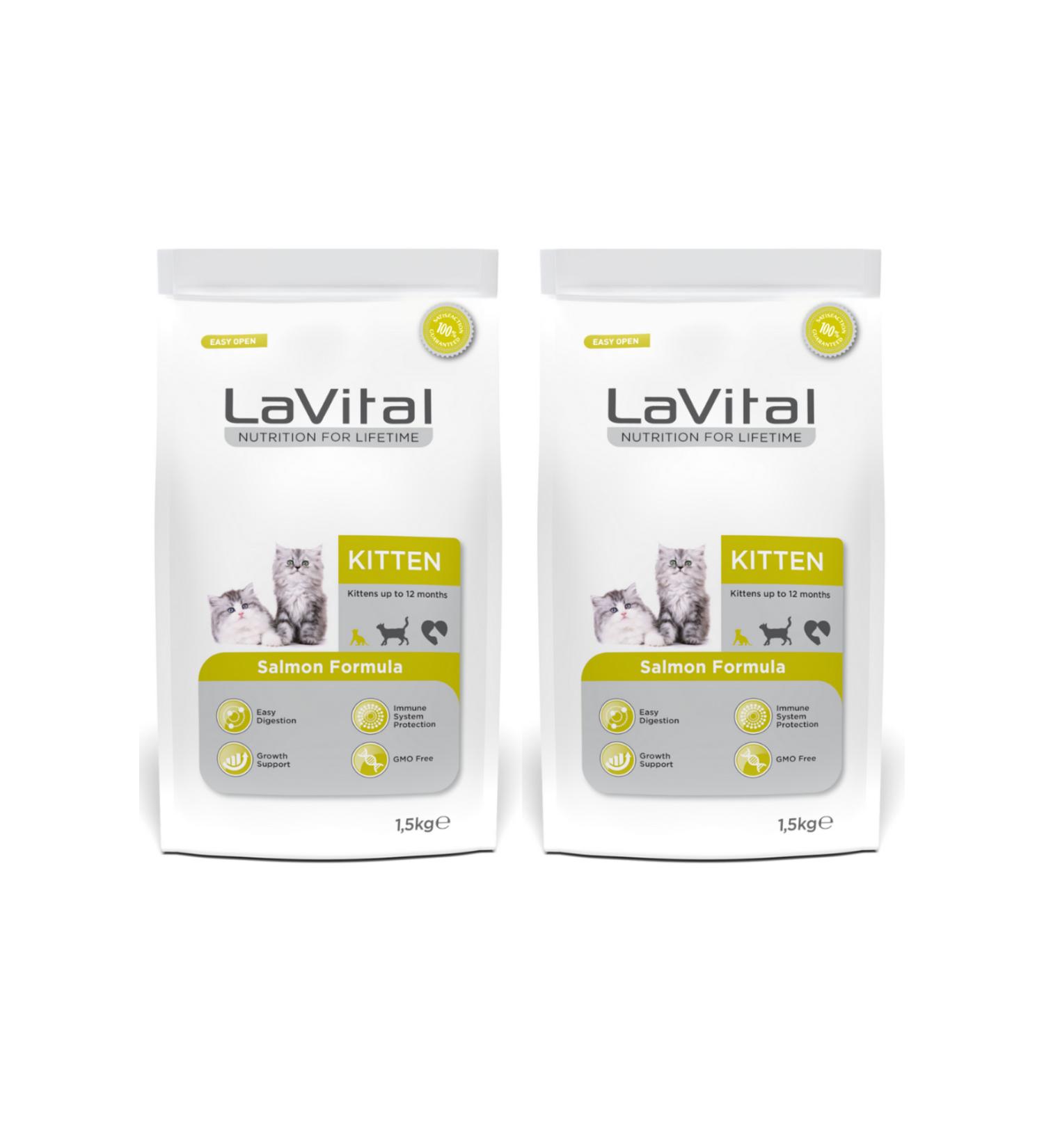 La Vital Kitten Premium Kitten Cat Food with Salmon 1.5 Kg 2 Pack - Buy Online on GoSupps.com