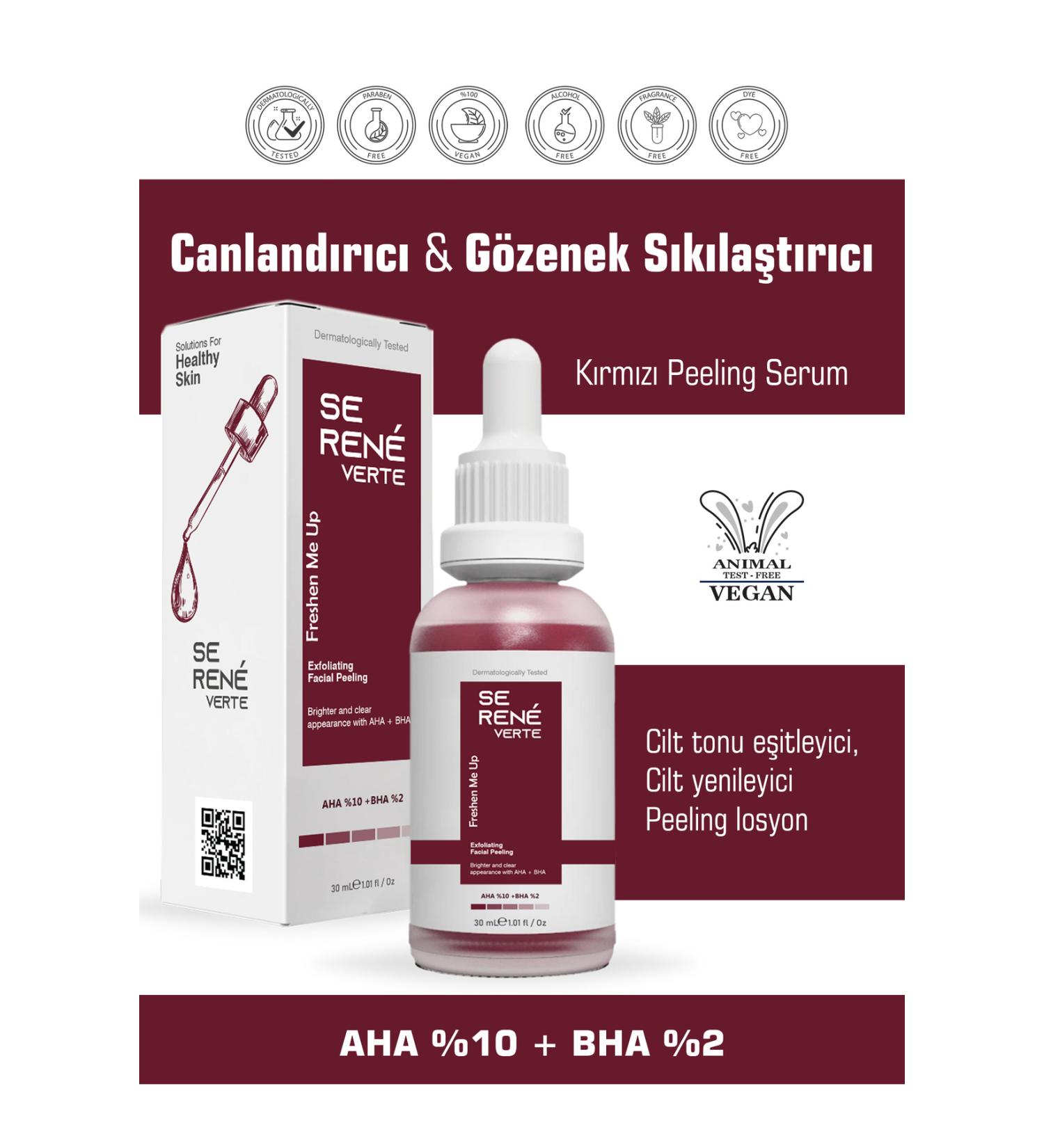 Se Rene Verte Revitalizing & Pore Tightening Red Peeling Skin Serum 30 Ml (AHA 10% + BHA 2%) - Buy Online on GoSupps.com