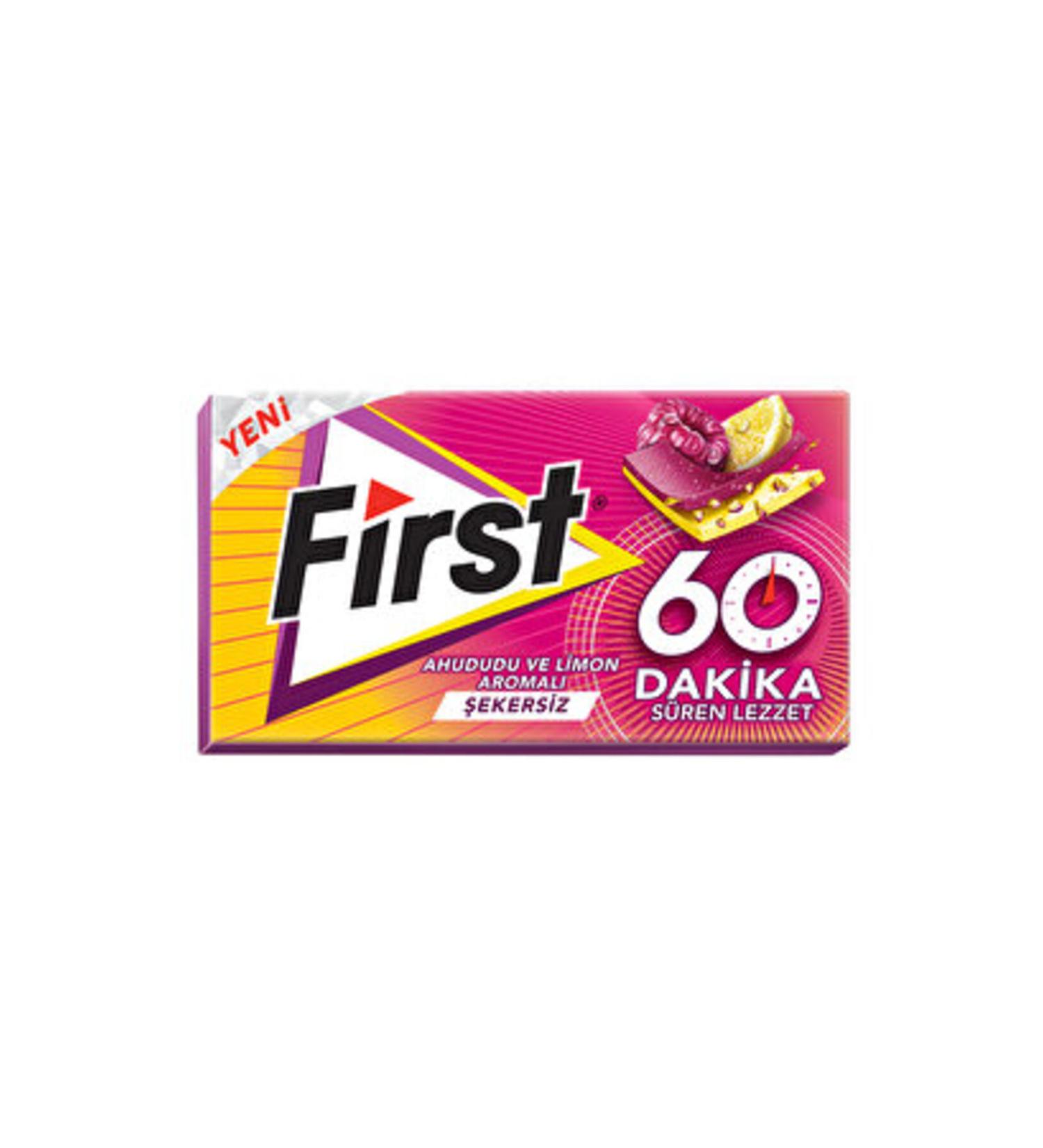 First 60 DK Raspberry Lemon Flavored Gum 27 gr (1 PIECE)