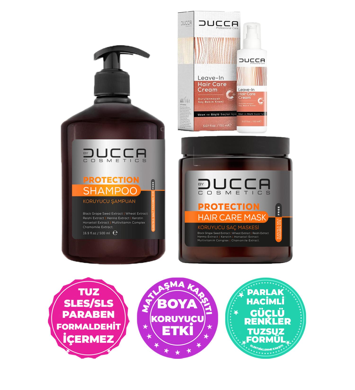 BY DUCCA Color Protection and Nourishing Salt-Free Shampoo Hair Serum Set 500ml Nourishing Hair Serum Hair Mask