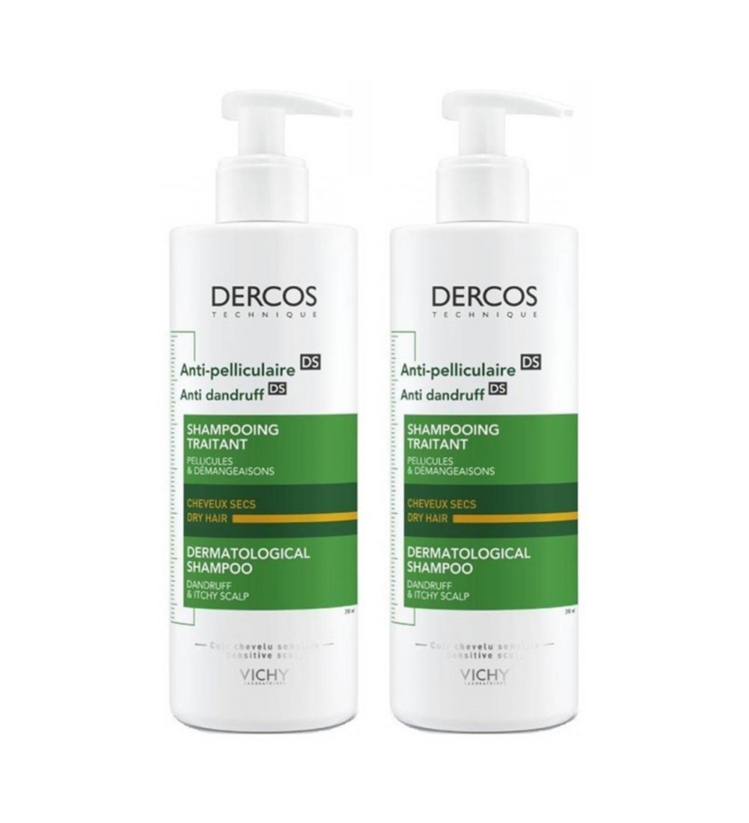 Vichy Dercos Anti-Dandruff Shampoo Dry Hair 390 ml 2-Pack