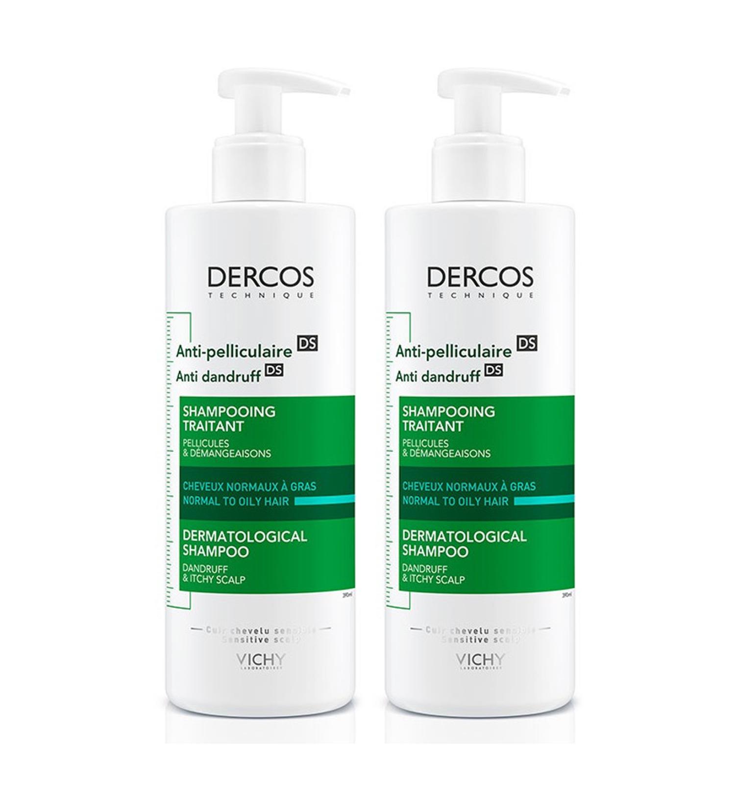Vichy Dercos Anti-Dandruff Shampoo (Normal-Oily Hair) 390ml 2-Pack