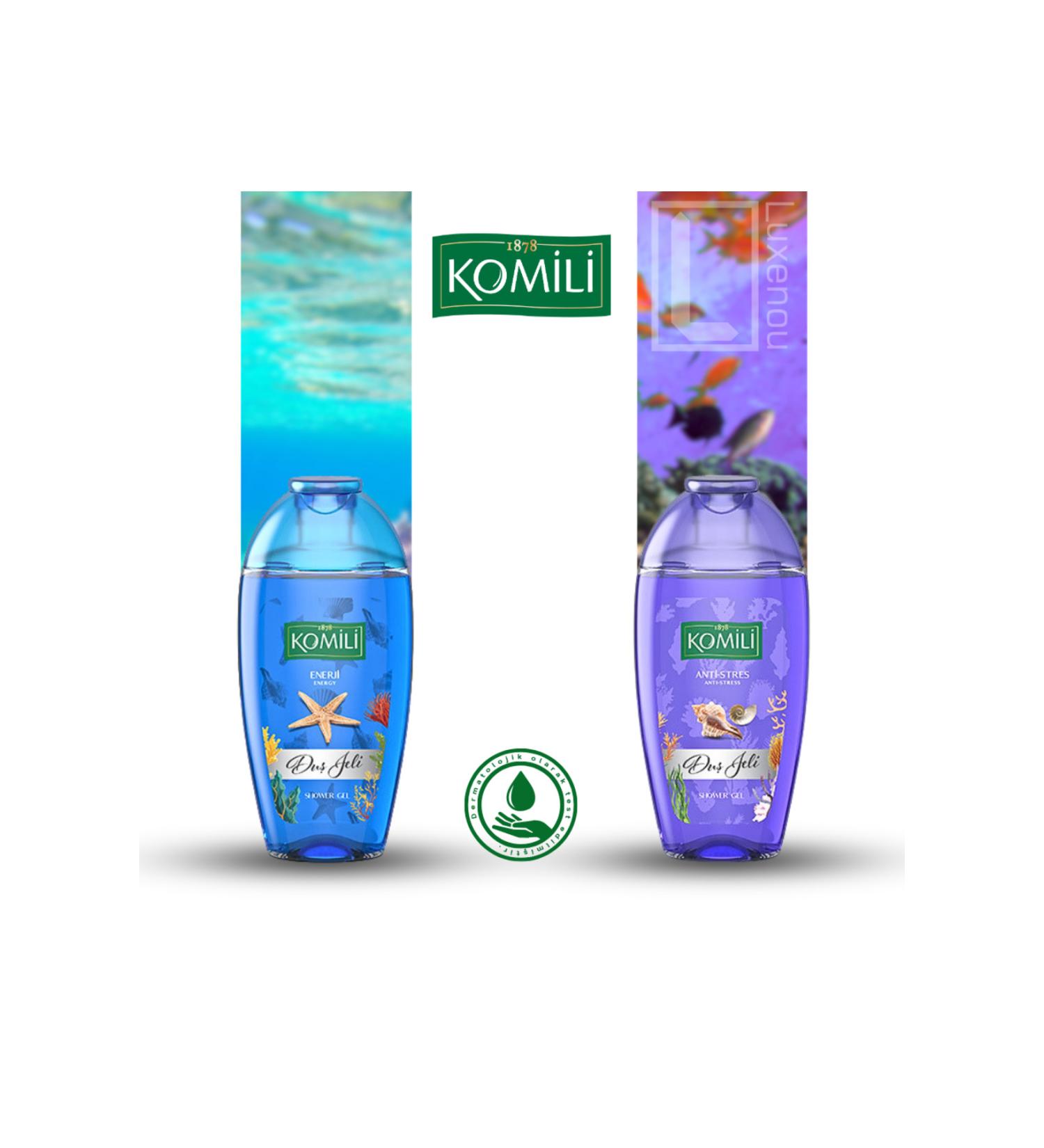 Komili Anti Stress 200ml Shower Gel Energy 200ml Shower Gel Travel Pack 200+200 - Buy Online on GoSupps.com