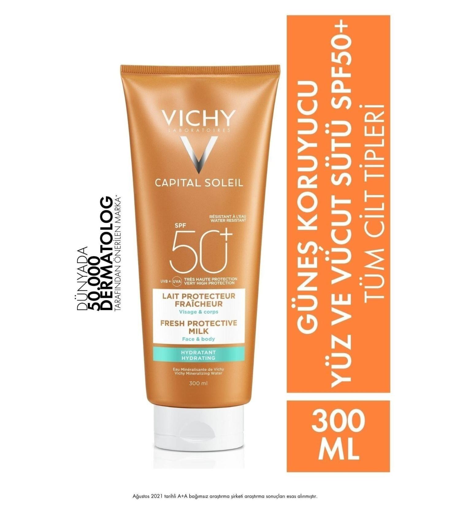 Vichy Capital Soleil Spf50 High Protection Face And Body Sun Milk Spf50 300 Ml GK r n705