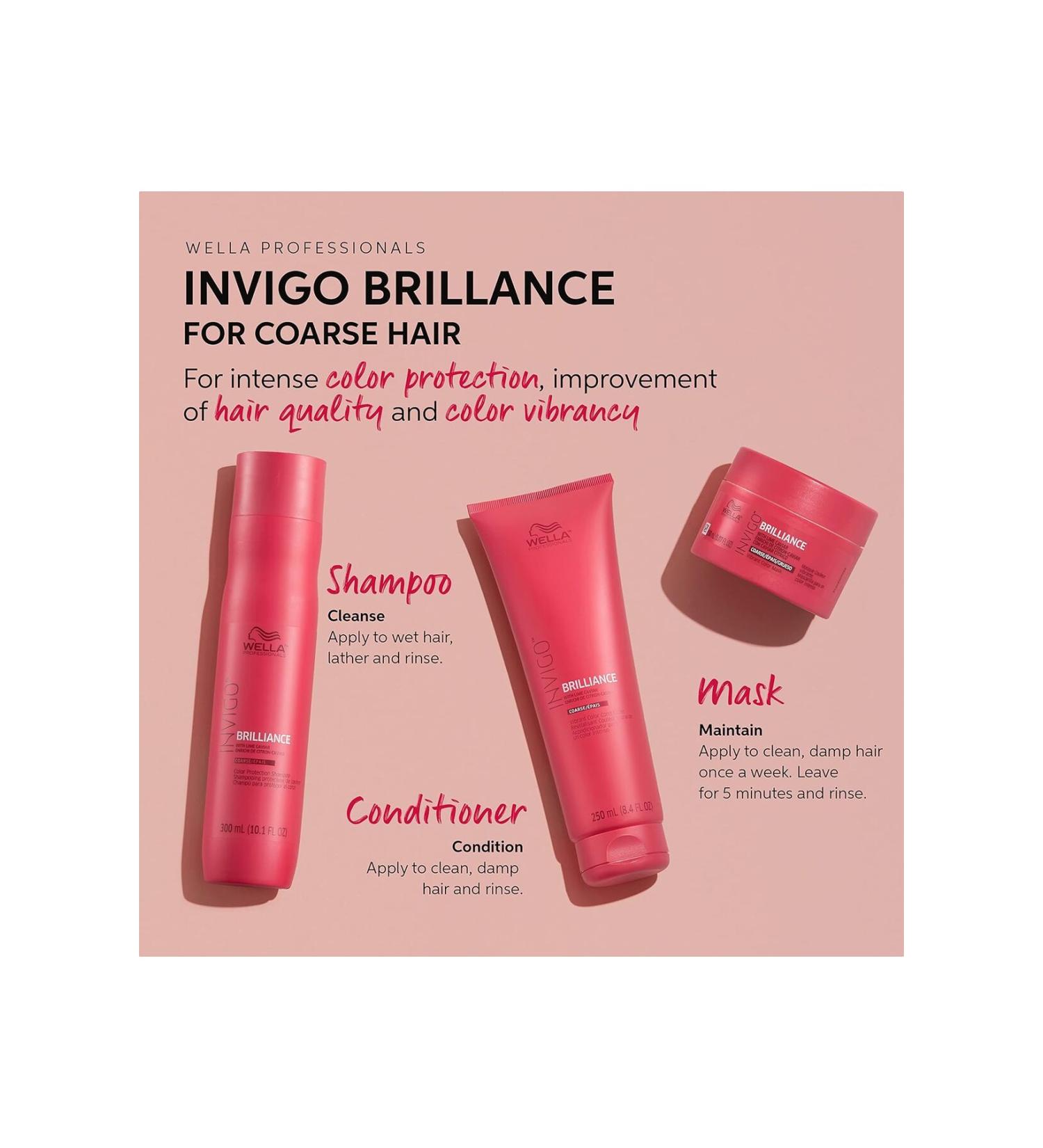 Wella Invigo Color Brilliance Color Revitalizing & Color Protecting Set Shampoo & Conditioner & Mask