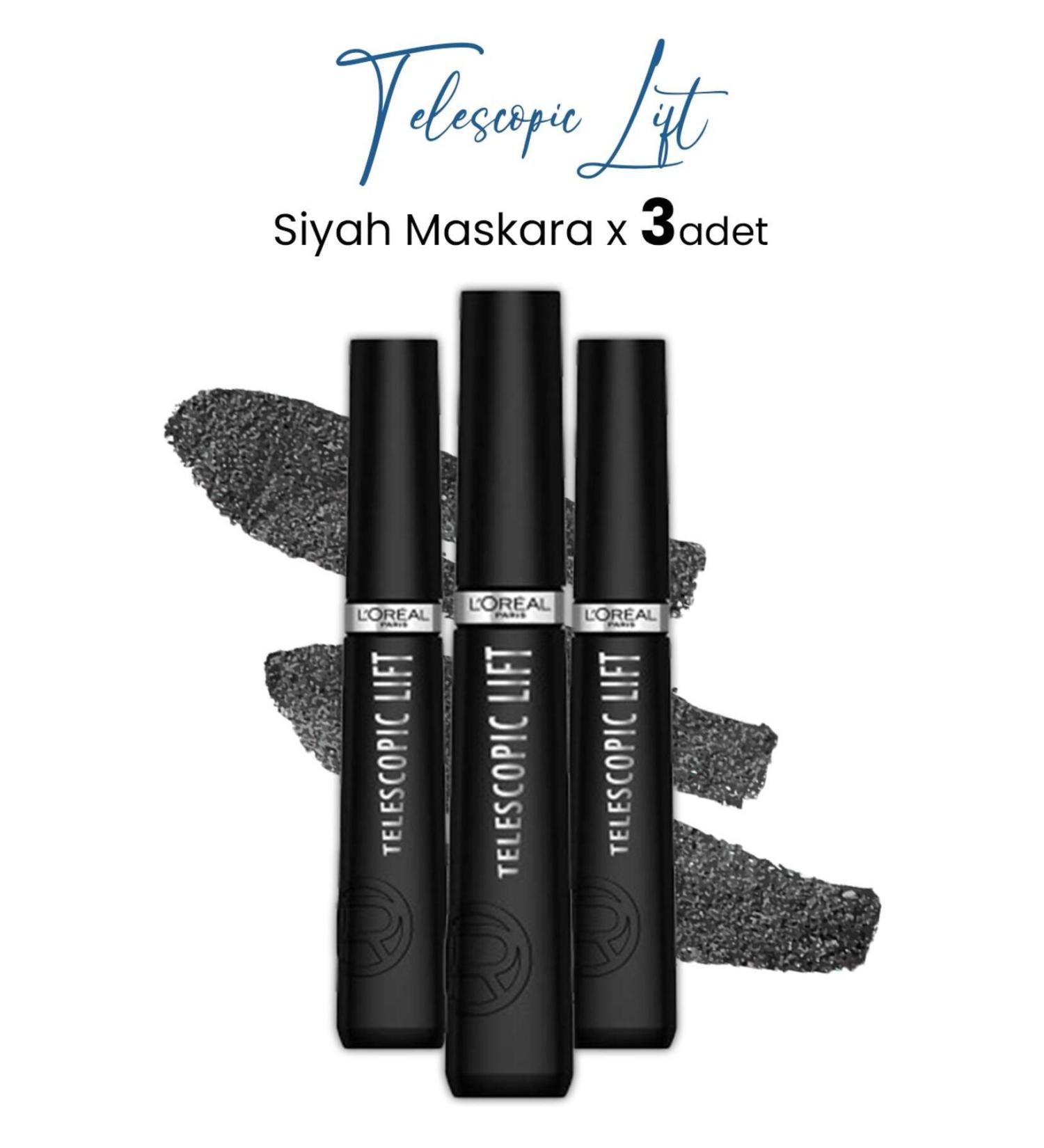 L'Oreal Paris Telescopic Lift Mascara Black X 3 Pieces