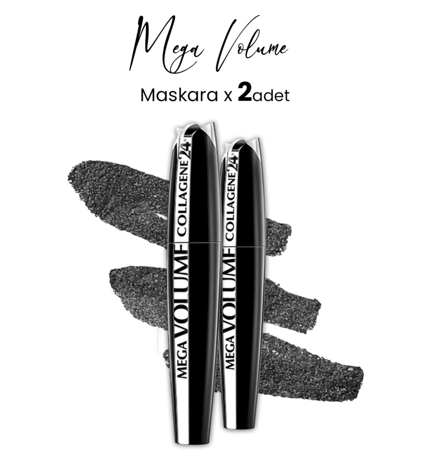 L'Oreal Paris Loreal Paris Mega Volume Collagene 24H Black Mascara x 2 Pieces