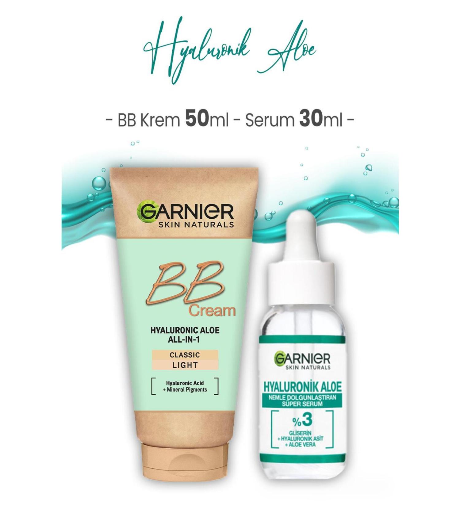 Garnier Super Serum Hyaluronic Aloe 30 ml and BB Cream Light Tone 50 ml