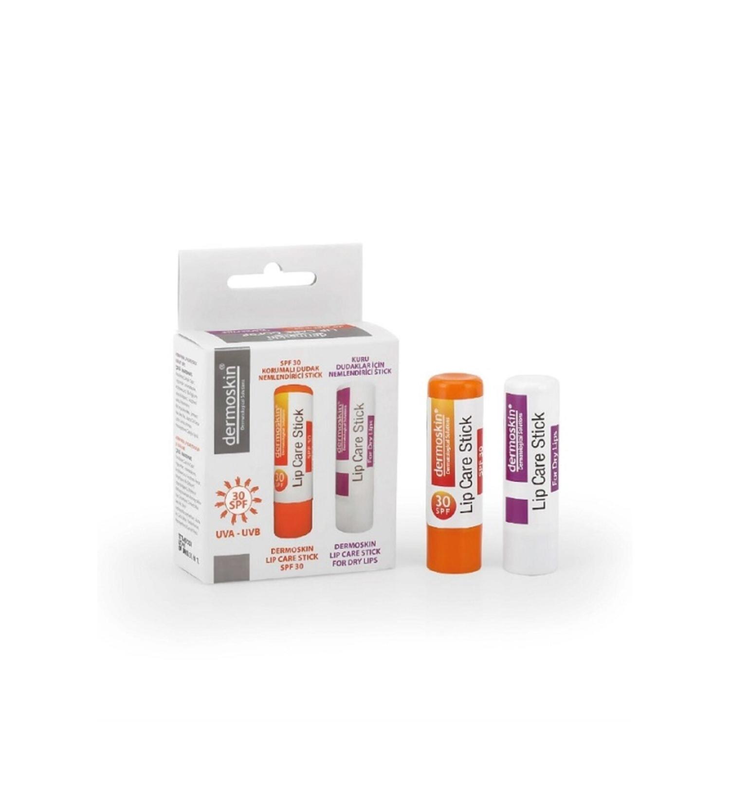 Dermoskin Protective and Moisturizing Lip Balm for Dry Cold or Very Sunny Weather 2x3.9gr