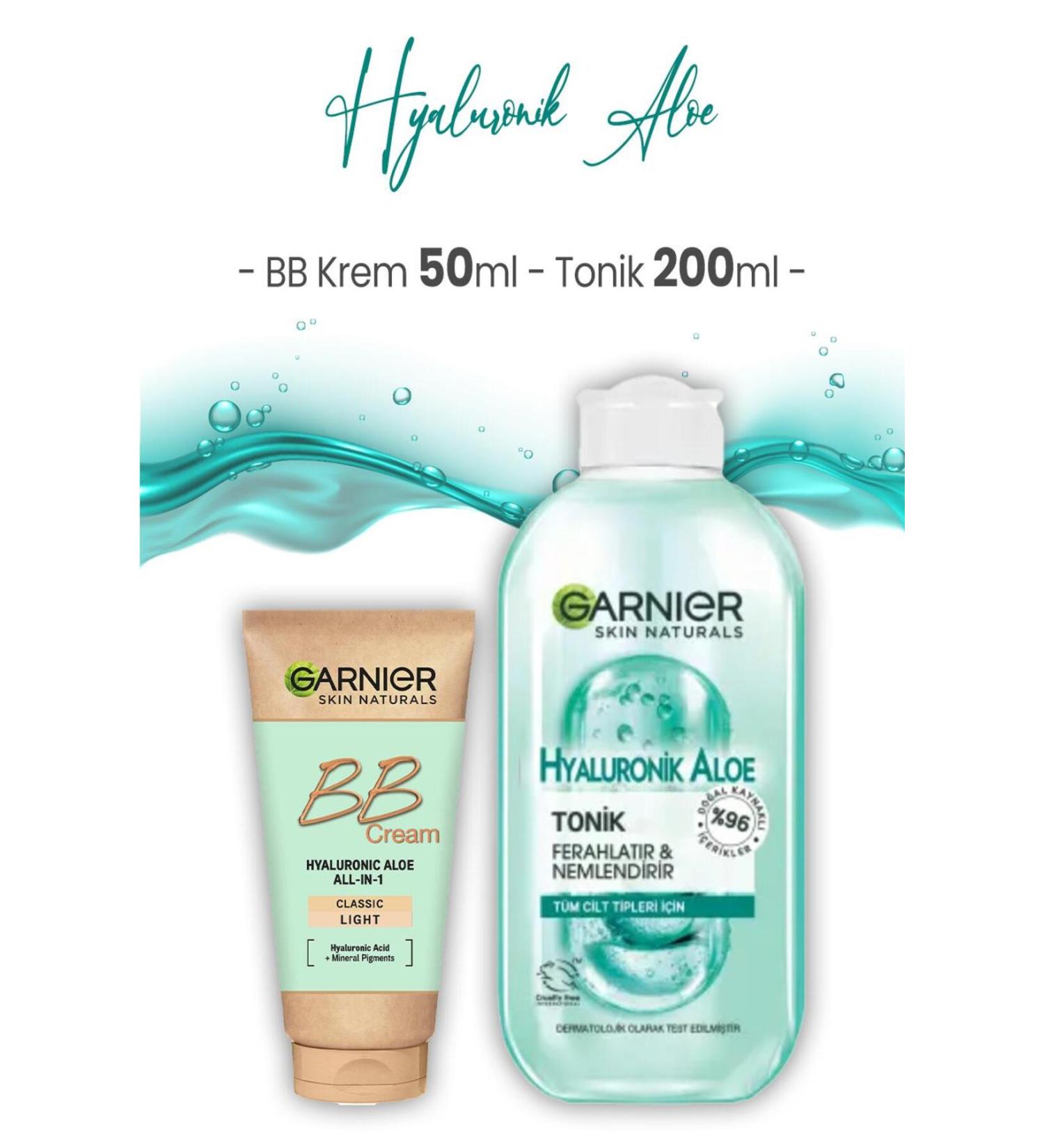 Garnier Hyaluronic Aloe Tonic 200 ml and Bb Cream Light Tone 50 ml