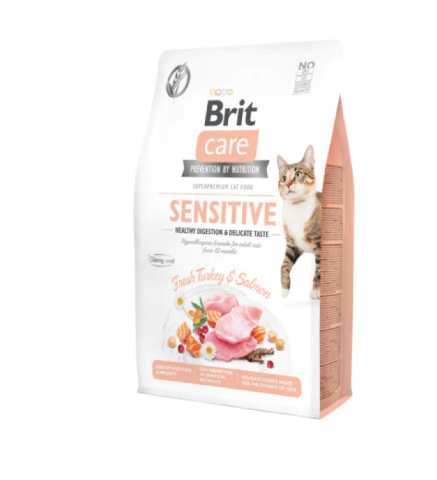 Brit Care Sensitive Health Digestion Turkey and Salmon Adult Cat Food 7kg