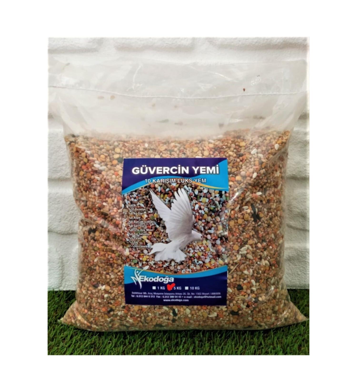 Ekodo a Pigeon Food 5 Kg 10 Mix Luxury Pigeon Food Performance Food Wheat-free Pigeon Food